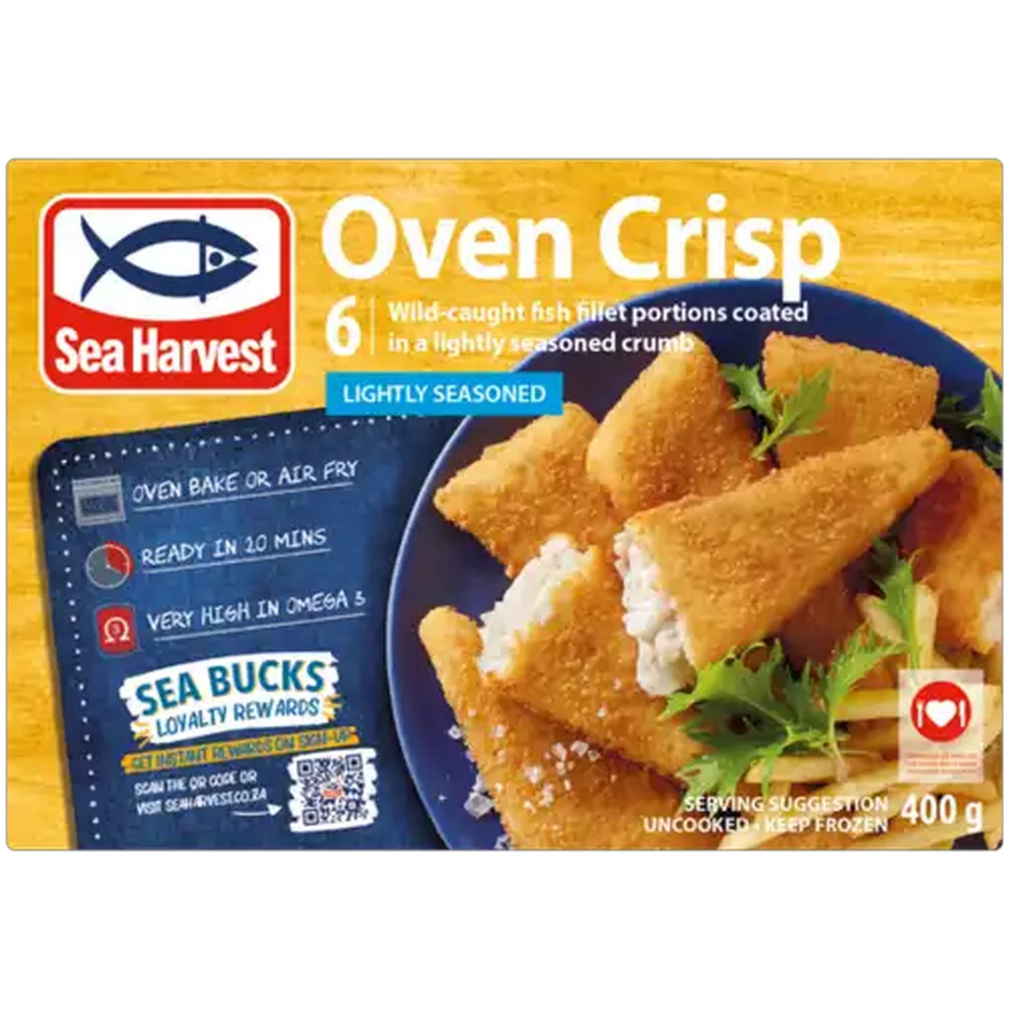 Image of Sea Harvest Oven Crisp Lightly Seasoned Frozen Crumbed Fish Fillet Portions 400g