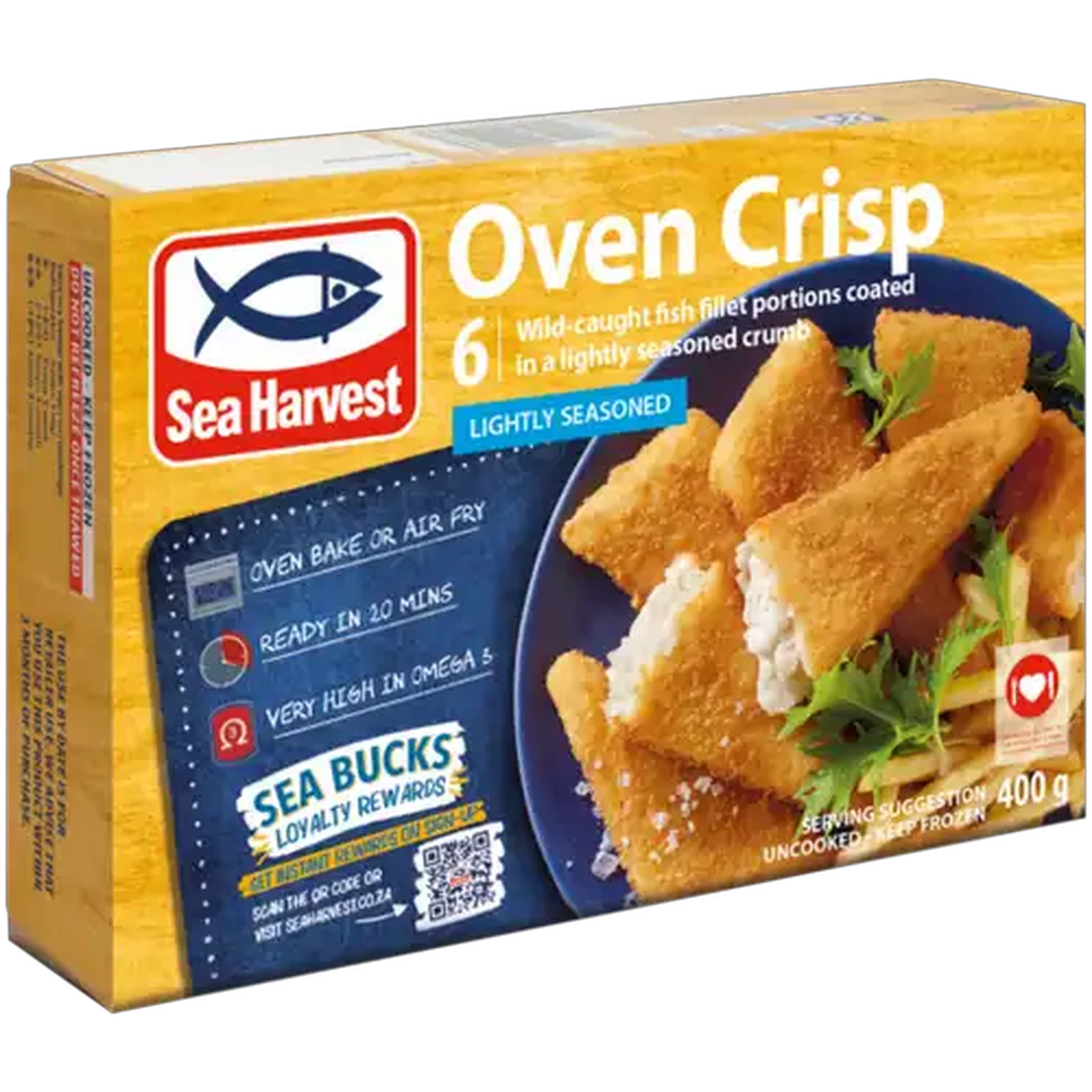 Image of Sea Harvest Oven Crisp Lightly Seasoned Frozen Crumbed Fish Fillet Portions 400g