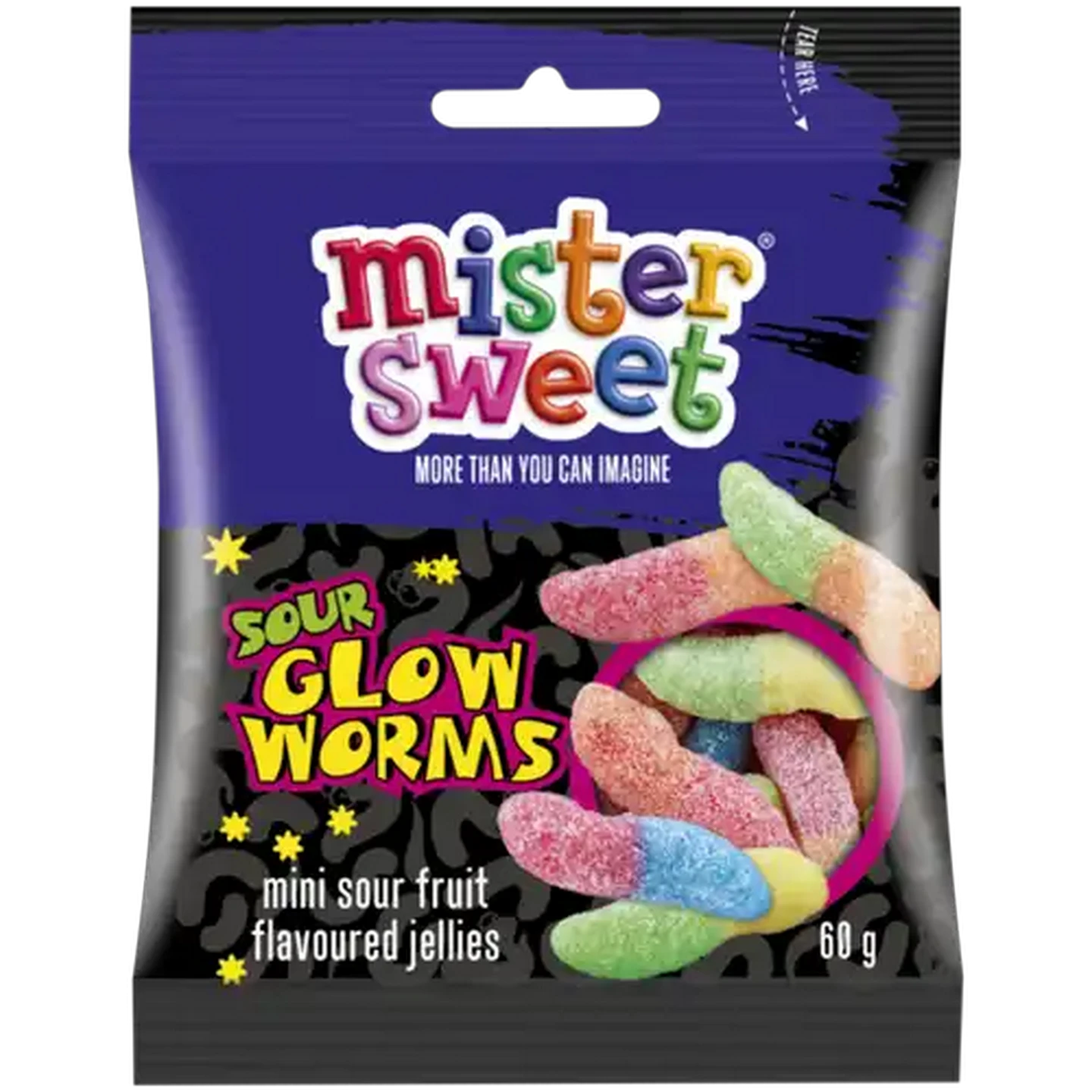 Image of Mister Sweet Sour Glow Worms 60g