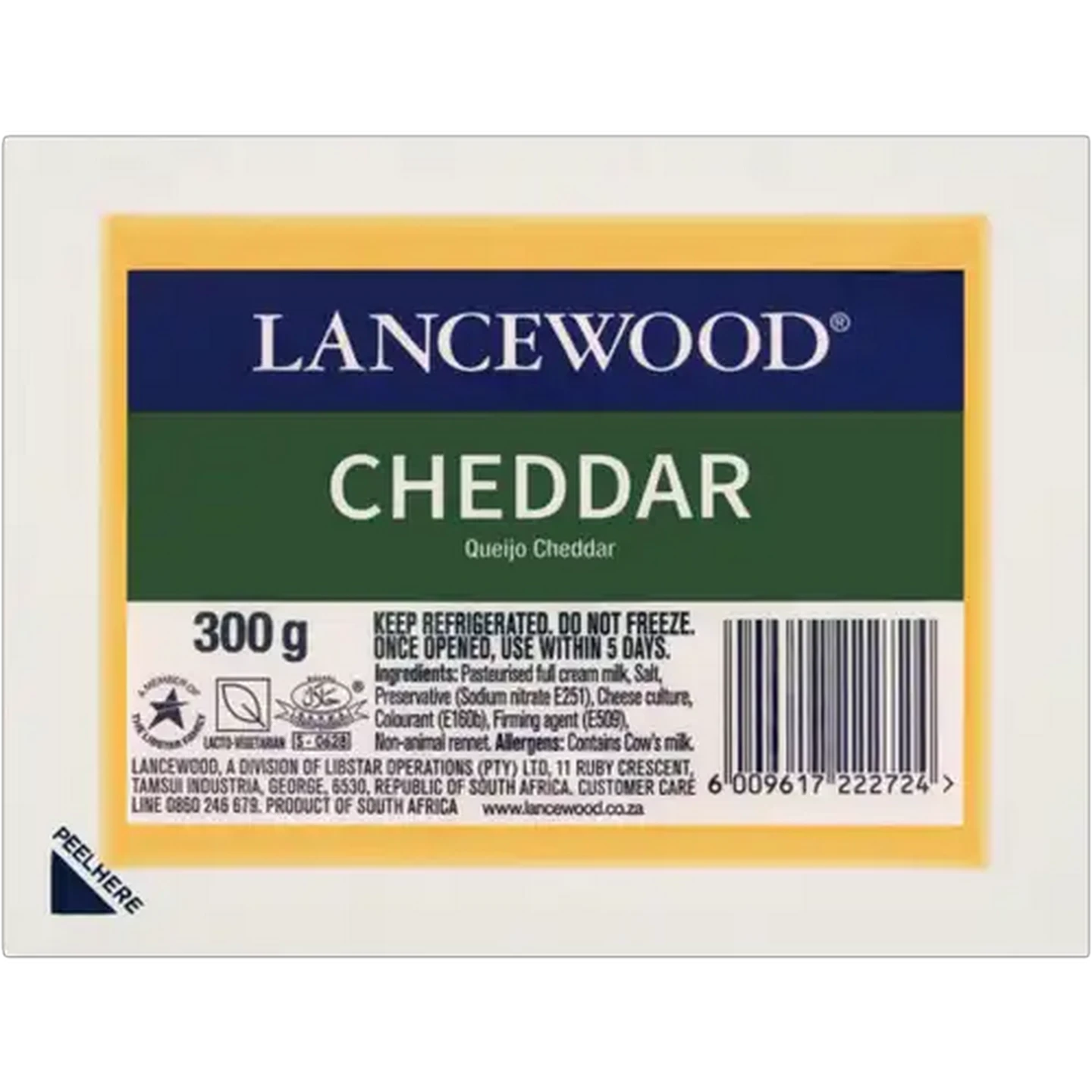 Image of LANCEWOOD Cheddar Cheese Pack 300g