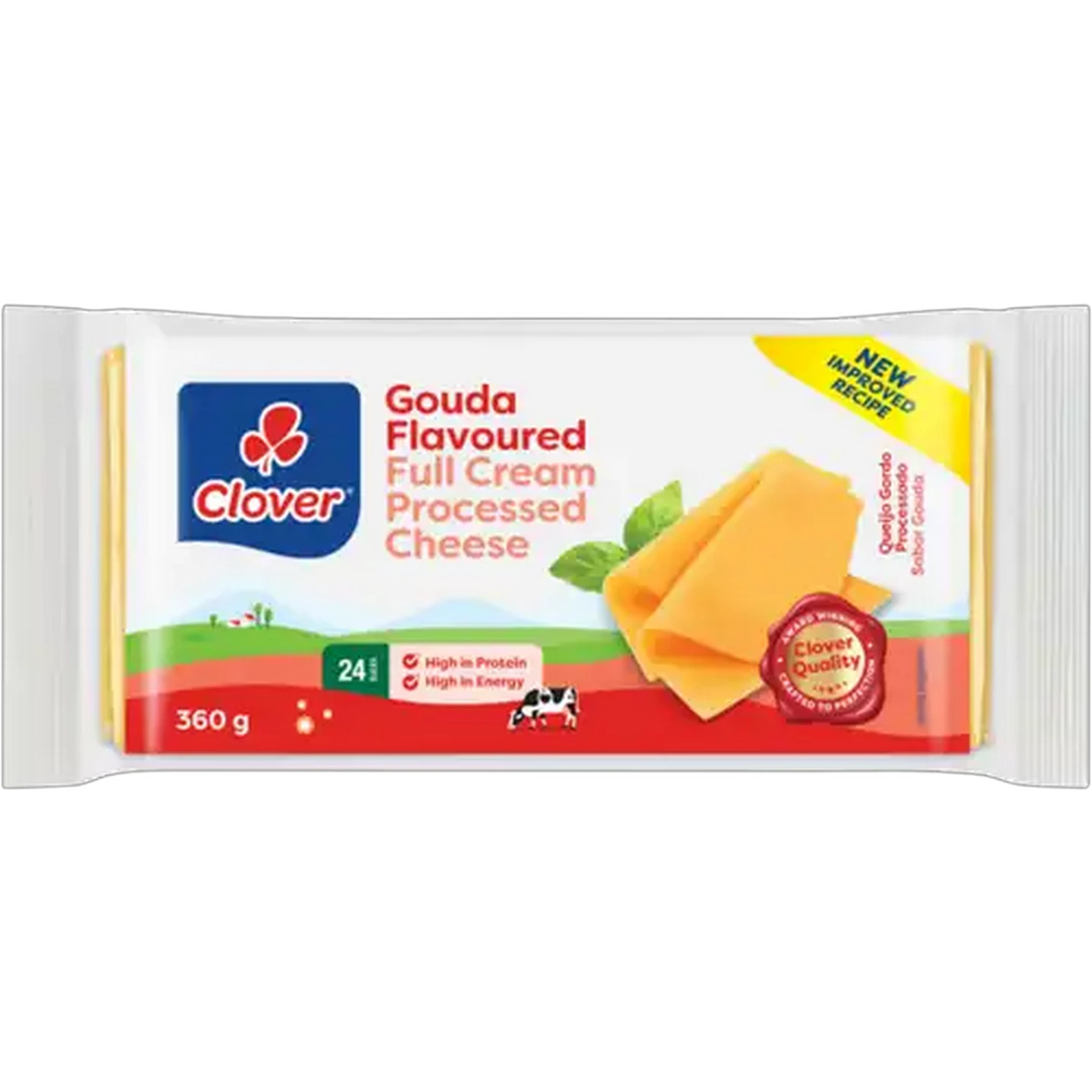 Image of Clover Gouda Flavoured Full Cream Processed Cheese Slices 24 Pack