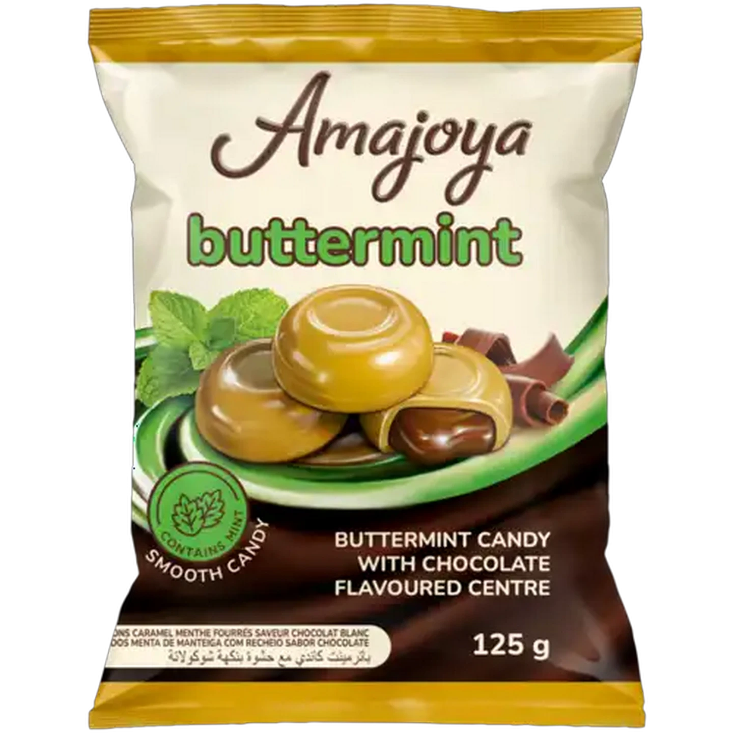 Image of Amajoya Buttermint Candy with Chocolate Flavoured Centre 125g