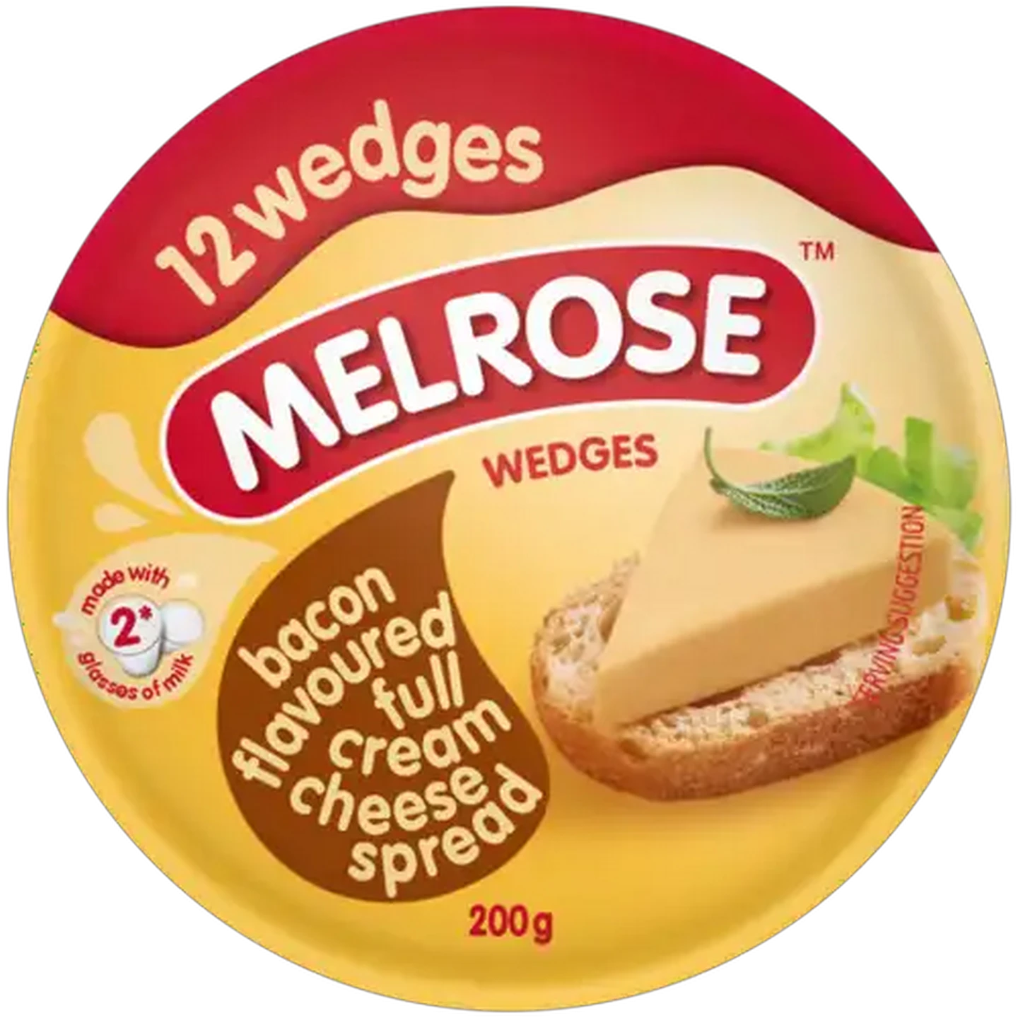 Image of Melrose Bacon Flavoured Cheese Wedges 200g