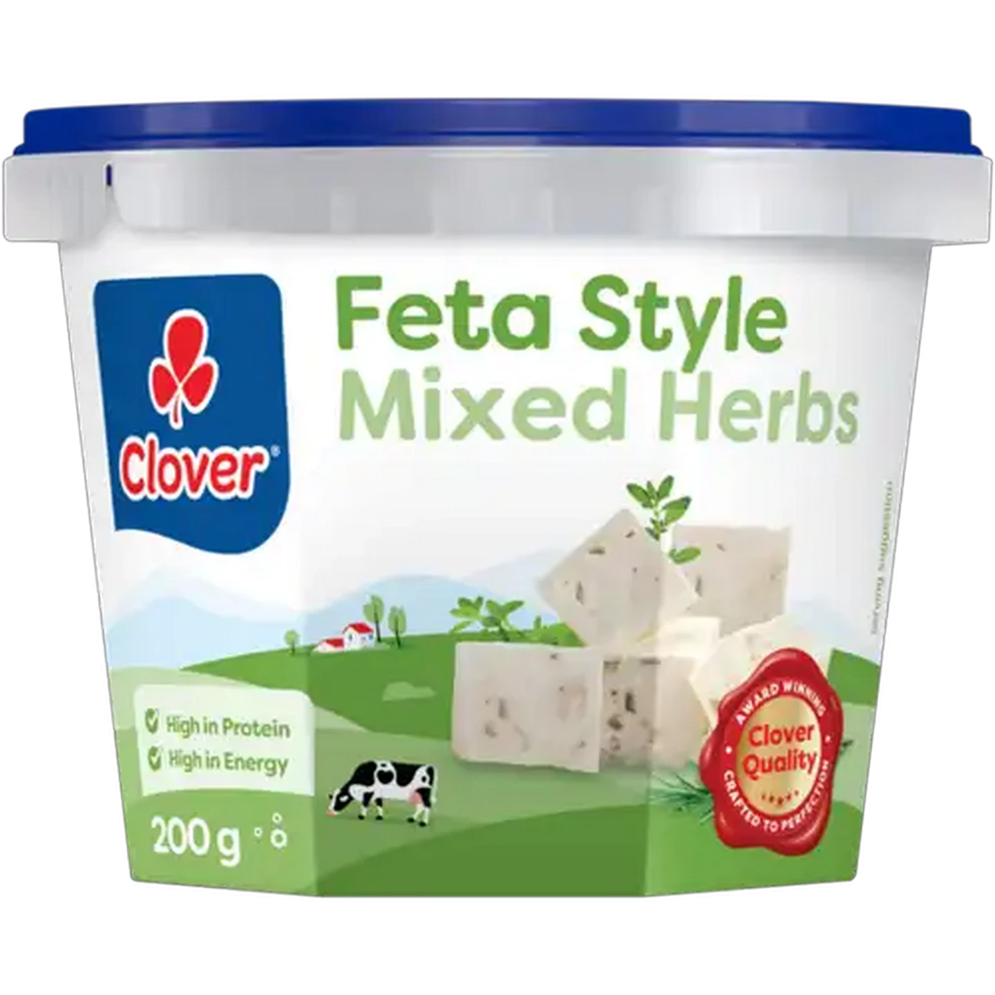 Image of Clover Mixed Herbs Feta Style Cheese 200g