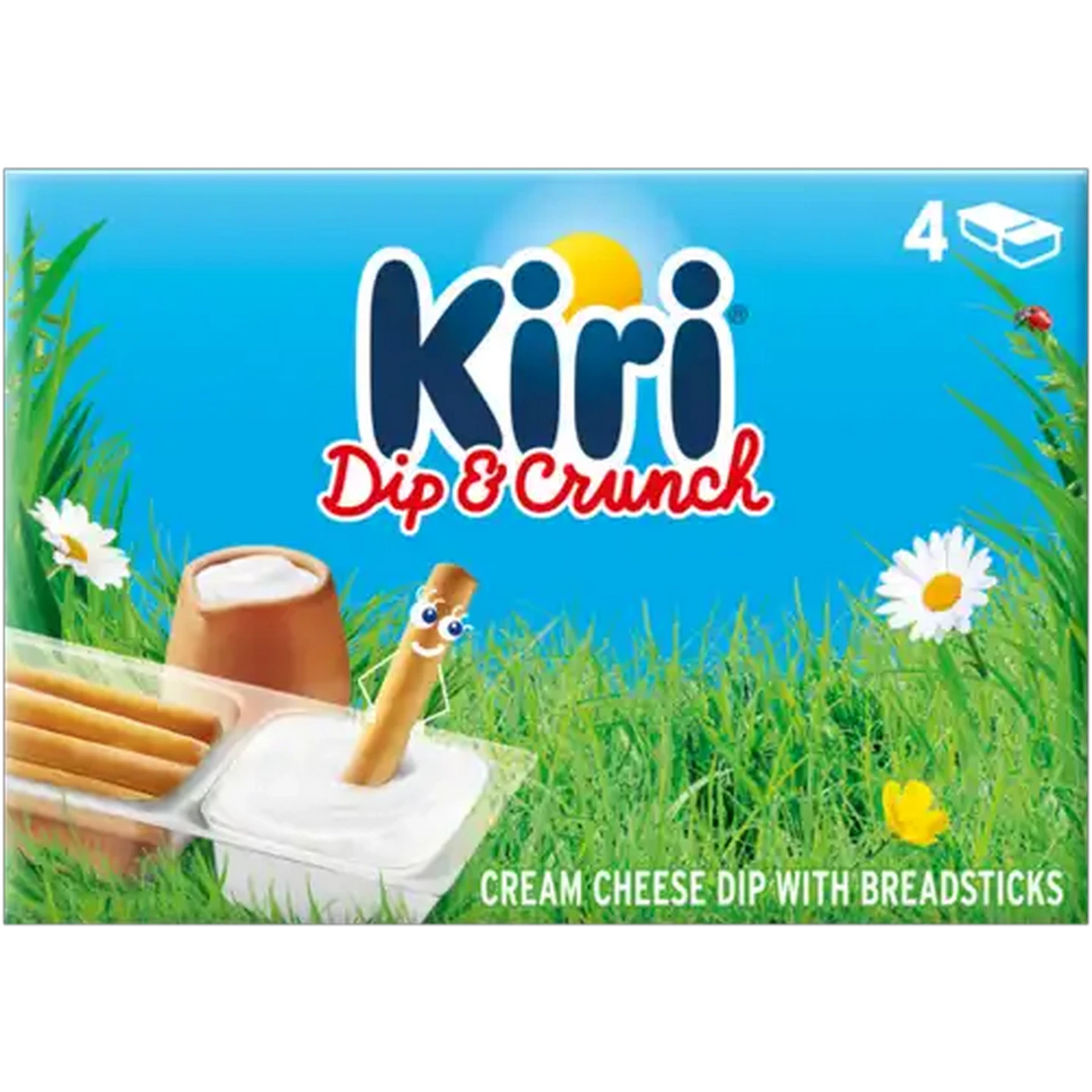 Image of Kiri Dip & Crunch Cream Cheese Dip with Breadsticks 4 x 35g