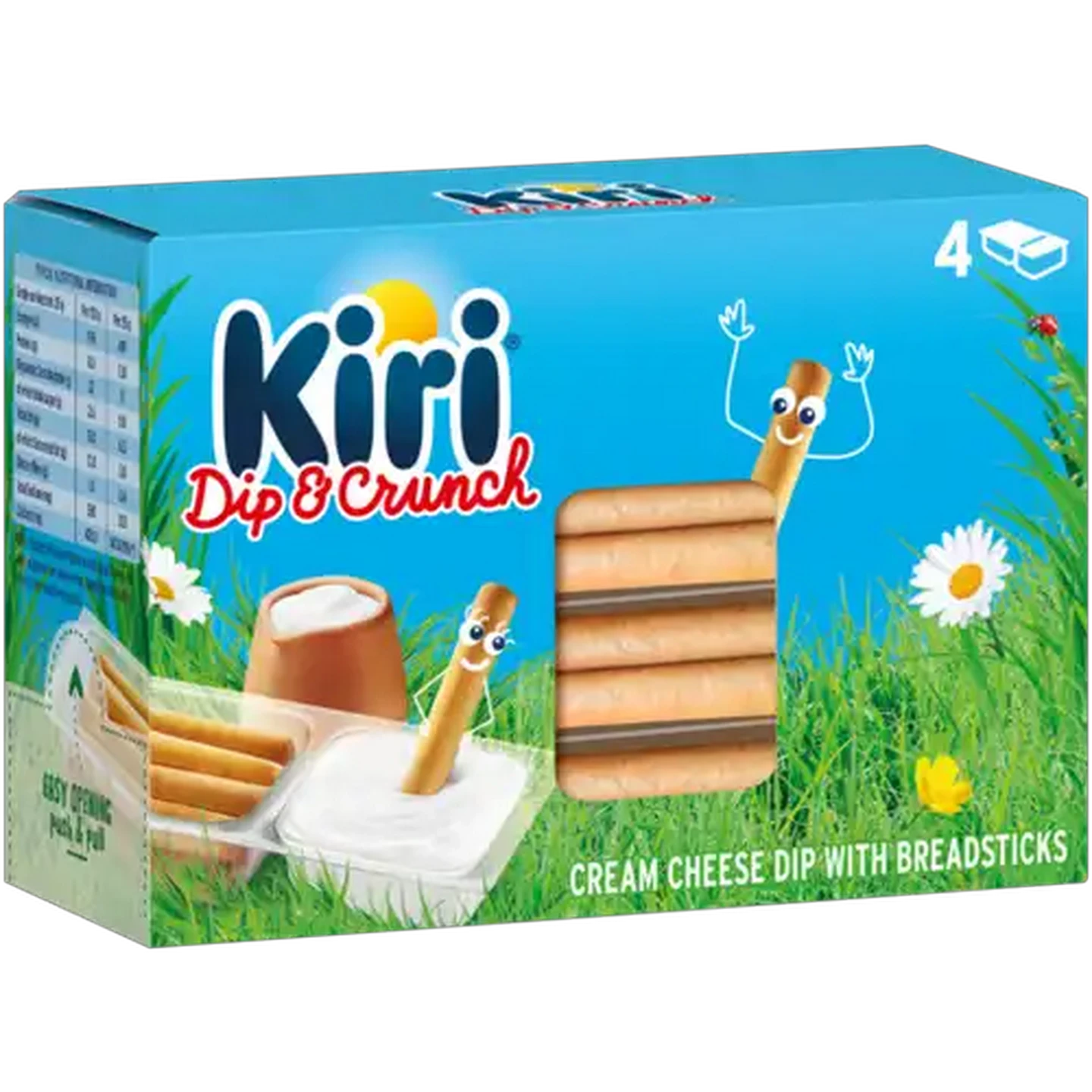 Image of Kiri Dip & Crunch Cream Cheese Dip with Breadsticks 4 x 35g