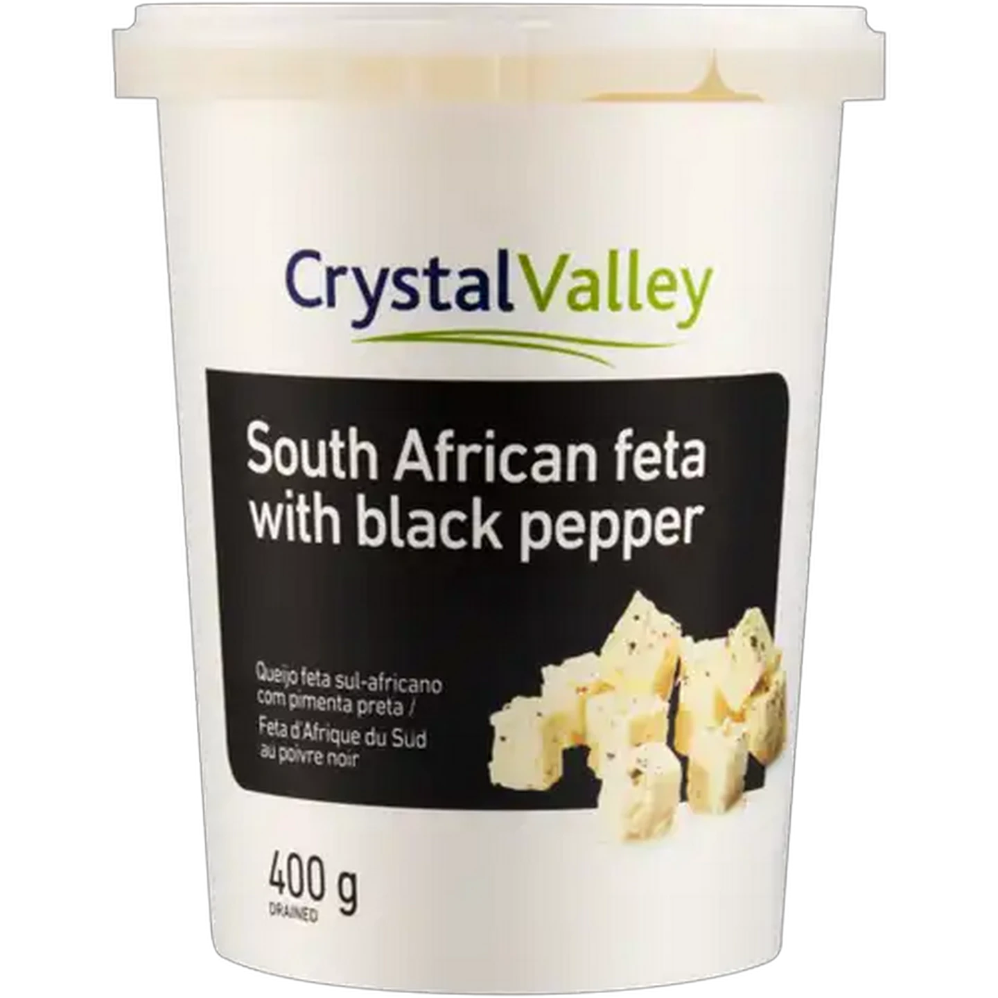 Image of Crystal Valley South African Feta with Black Pepper 400g