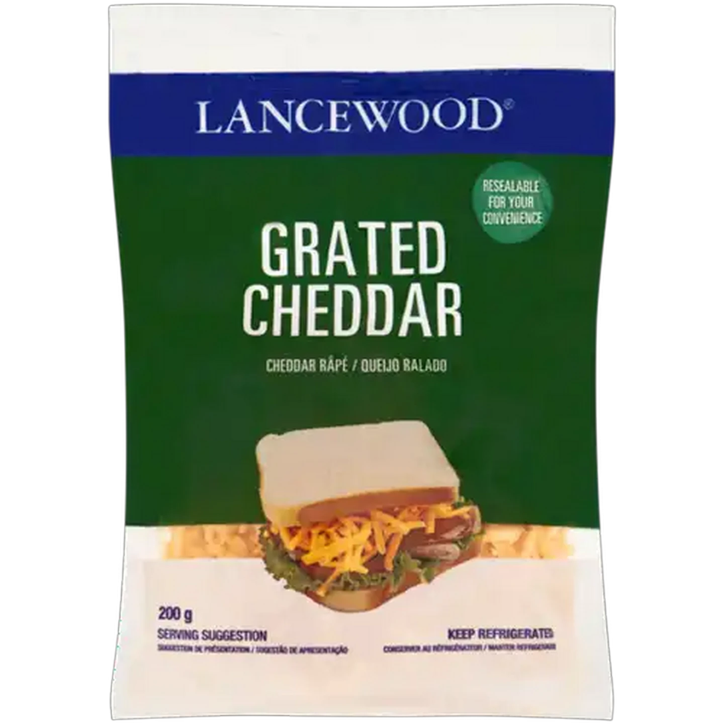 Image of LANCEWOOD Grated Cheddar Cheese Pack 200g