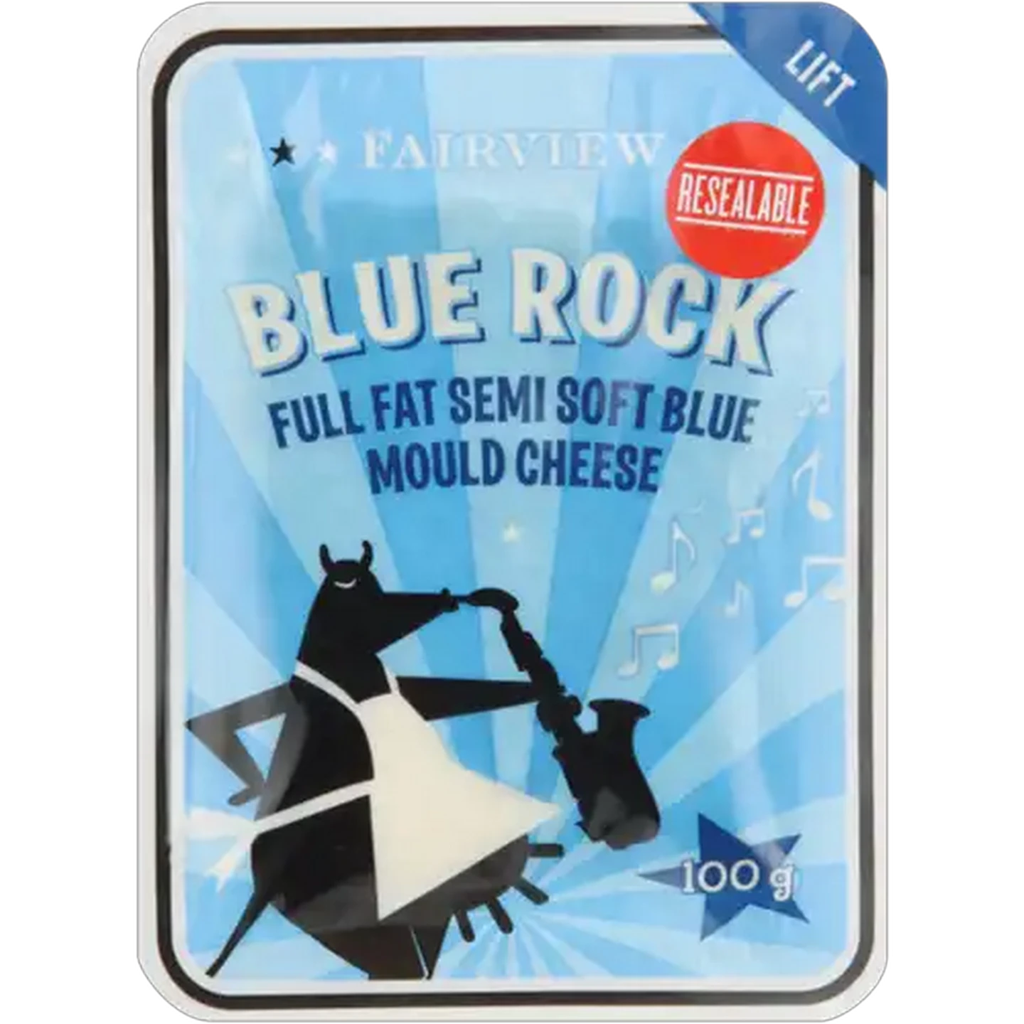 Image of Fairview Blue Rock Full Fat Semi-Soft Blue Mould Cheese 100g