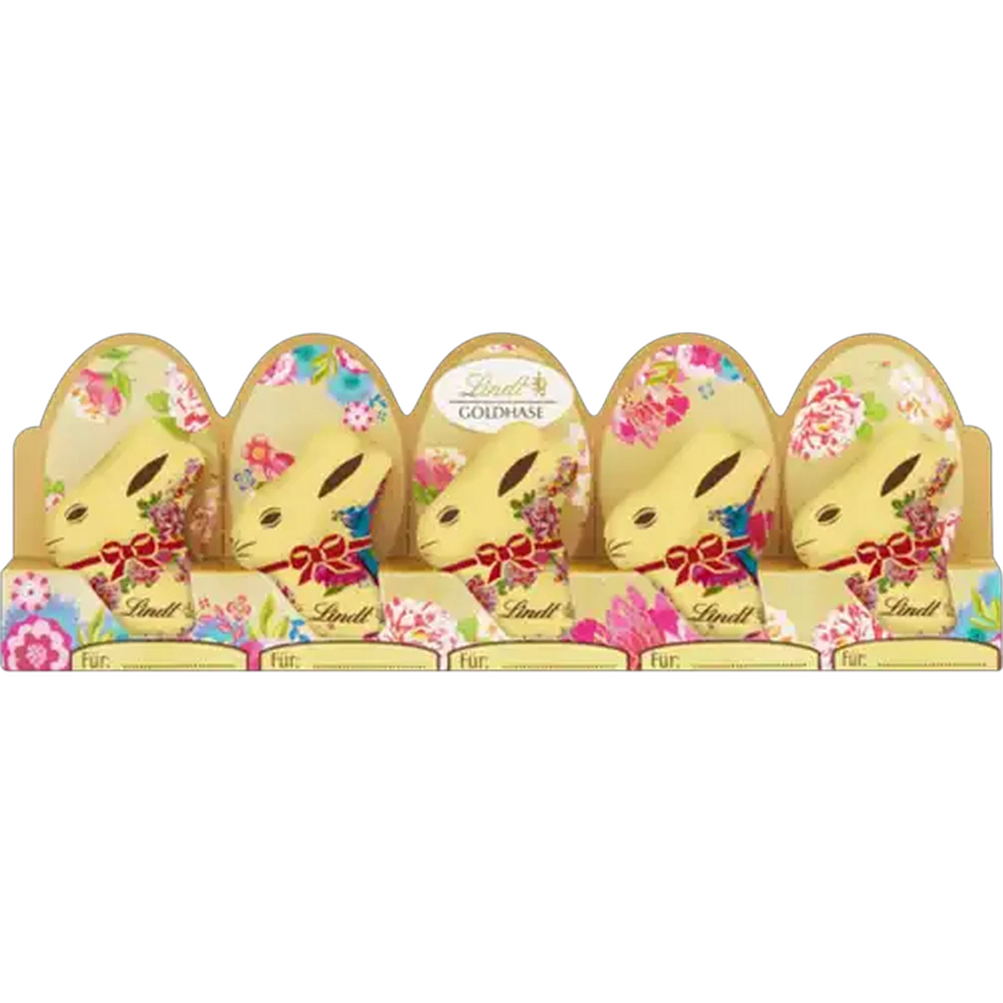Image of Lindt Gold Bunny Flower Edition Mini Milk Chocolate 5 x 10g