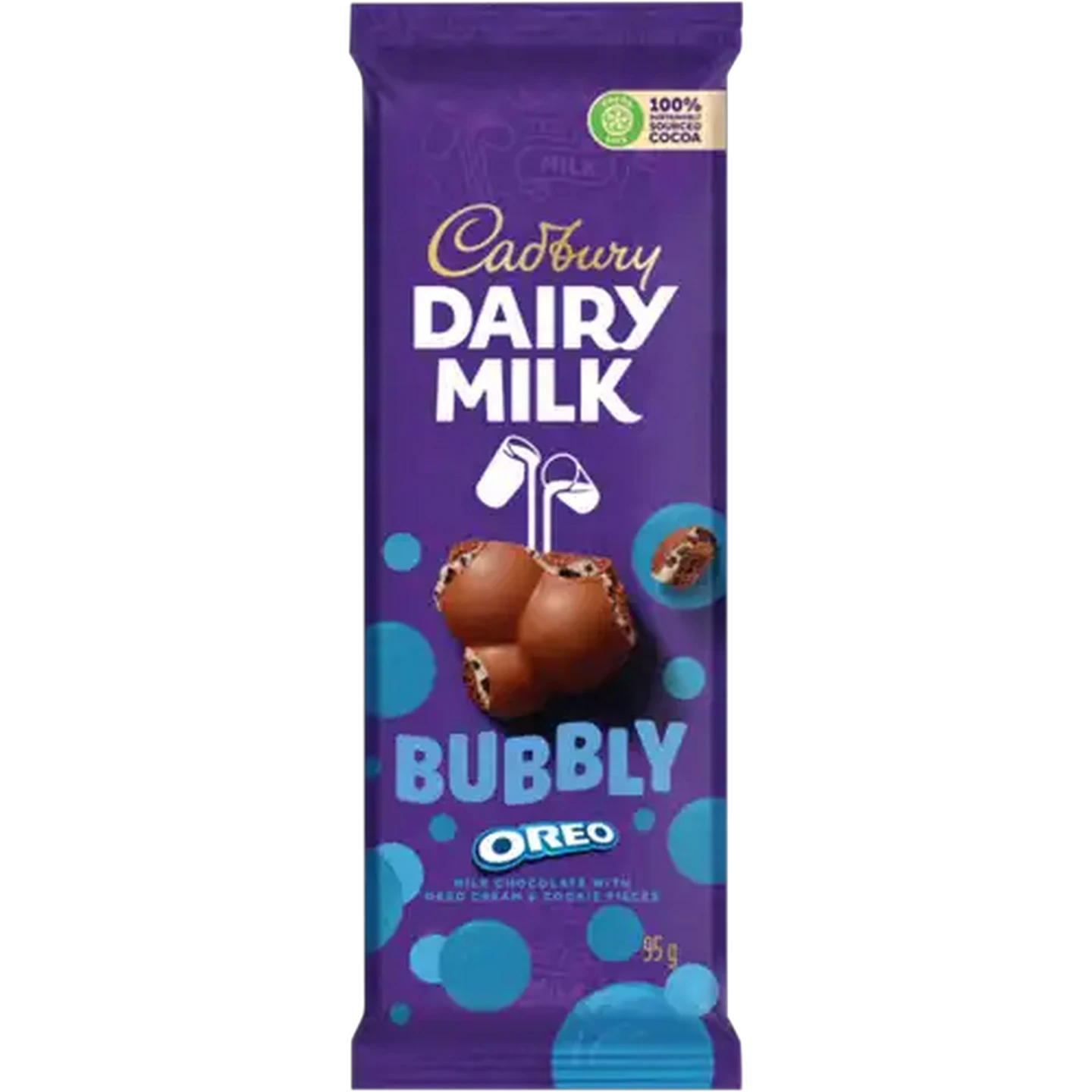 Image of Cadbury Dairy Milk Bubbly Oreo Chocolate Slab 95g
