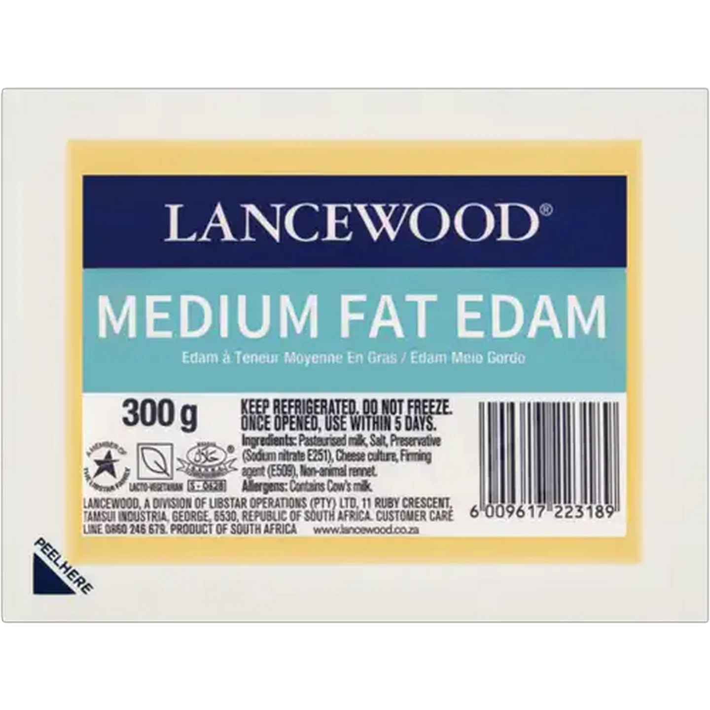 Image of LANCEWOOD Medium Fat Edam Cheese 300g