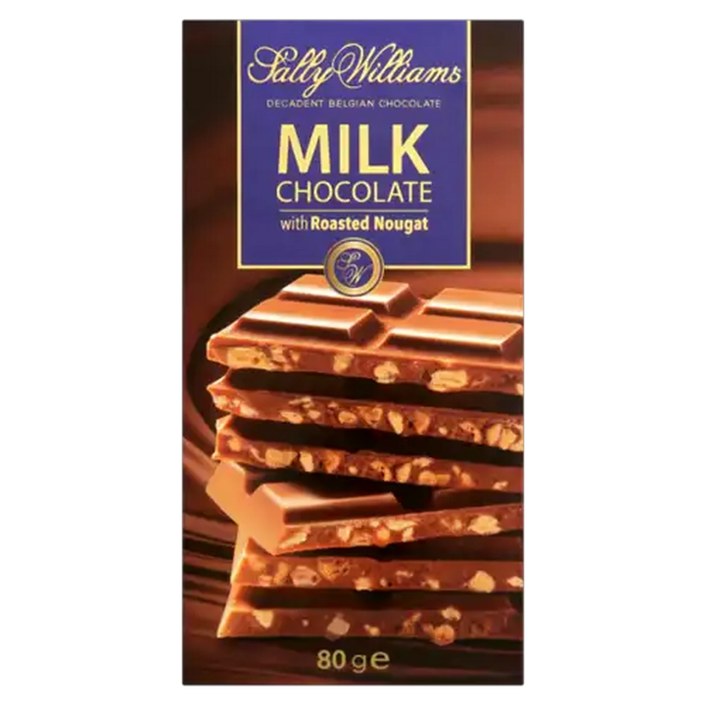 Image of Sally Williams Milk Chocolate Slab With Roasted Nougat 80g