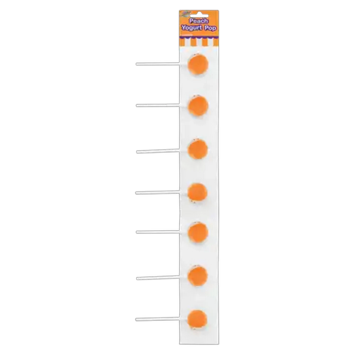 Image of Cartoon Candy Peach Yoghurt Pop Lollipops 7 Pack