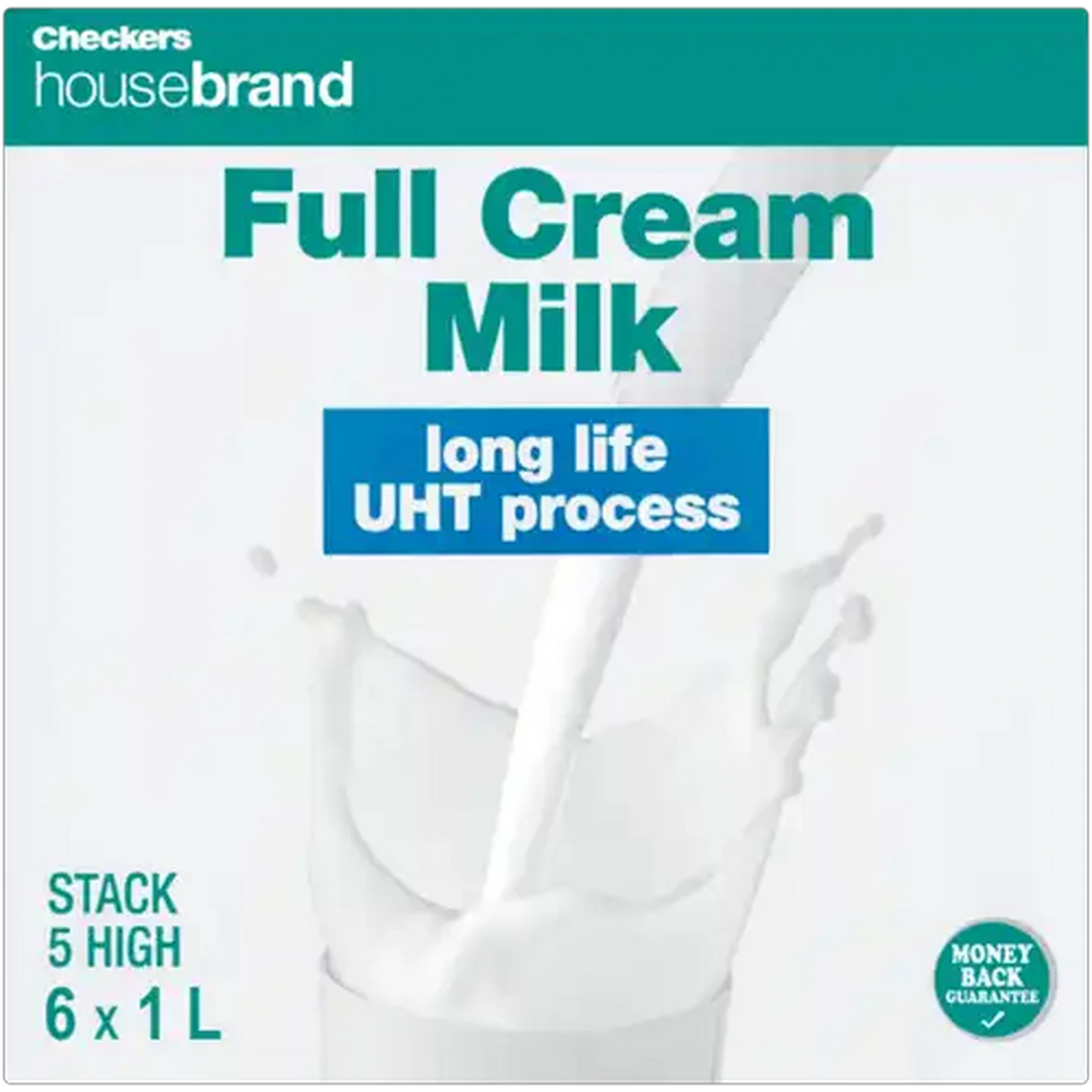Image of Checkers Housebrand Full Cream Milk 6 x 1L