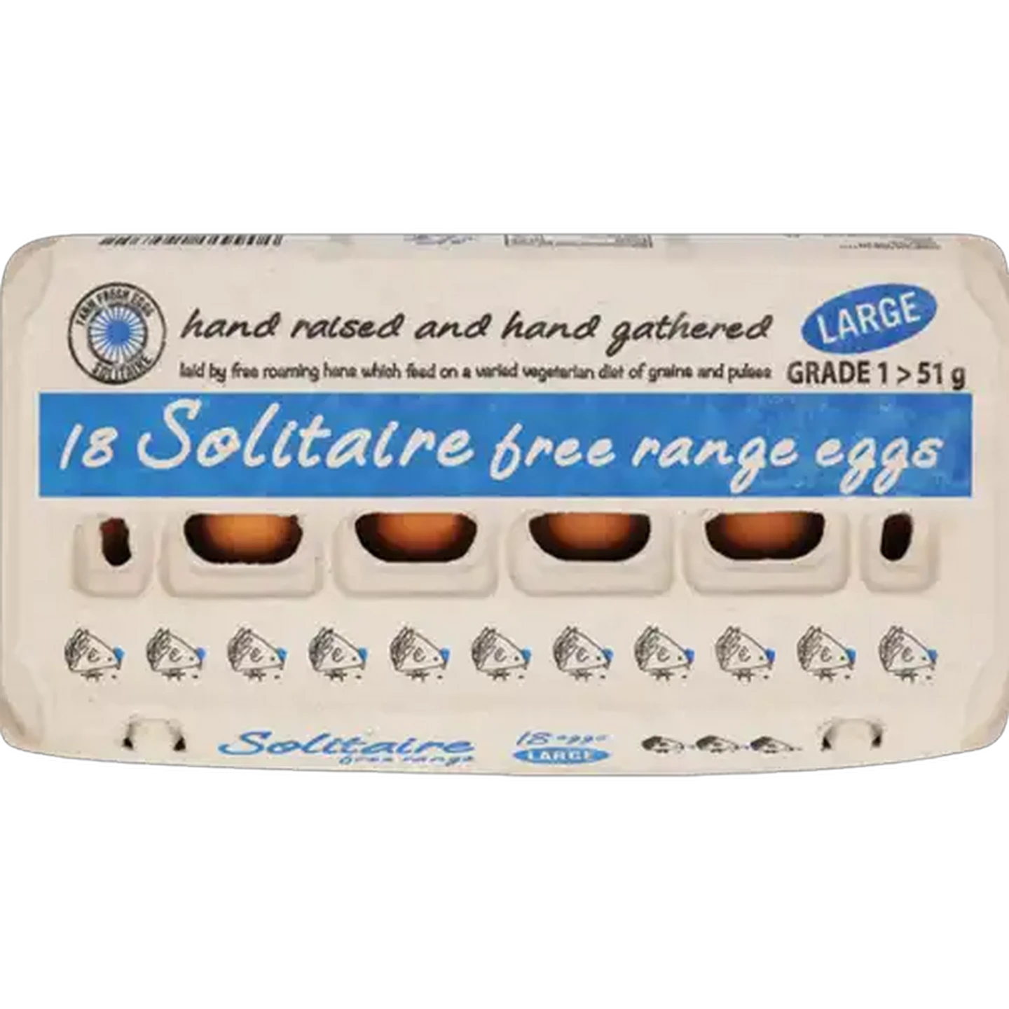 Image of Solitaire Large Free Range Eggs 18 Pack