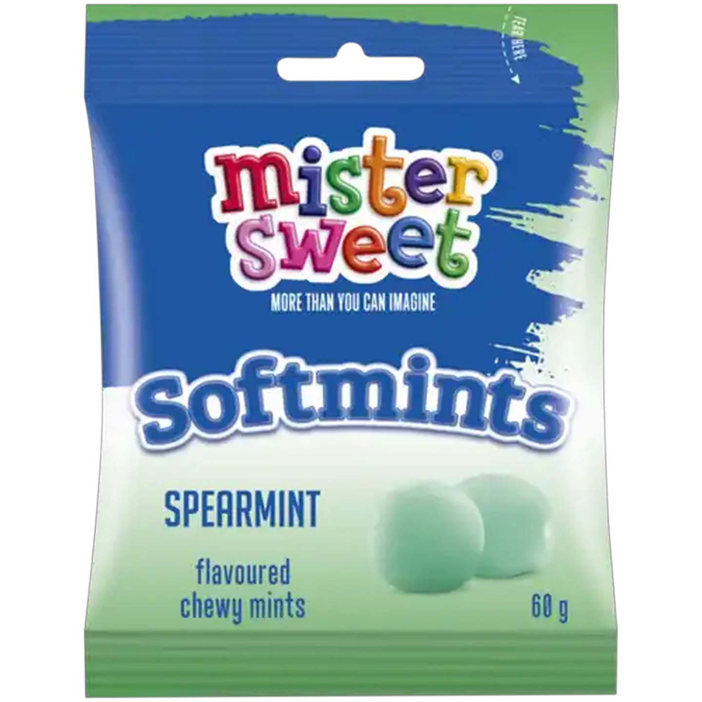 Image of Mister Sweet Spearmint Flavoured Softmints 60g