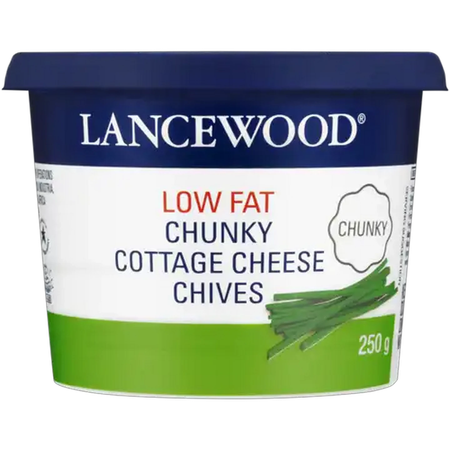 Image of LANCEWOOD Chives Low Fat Chunky Cottage Cheese 250g