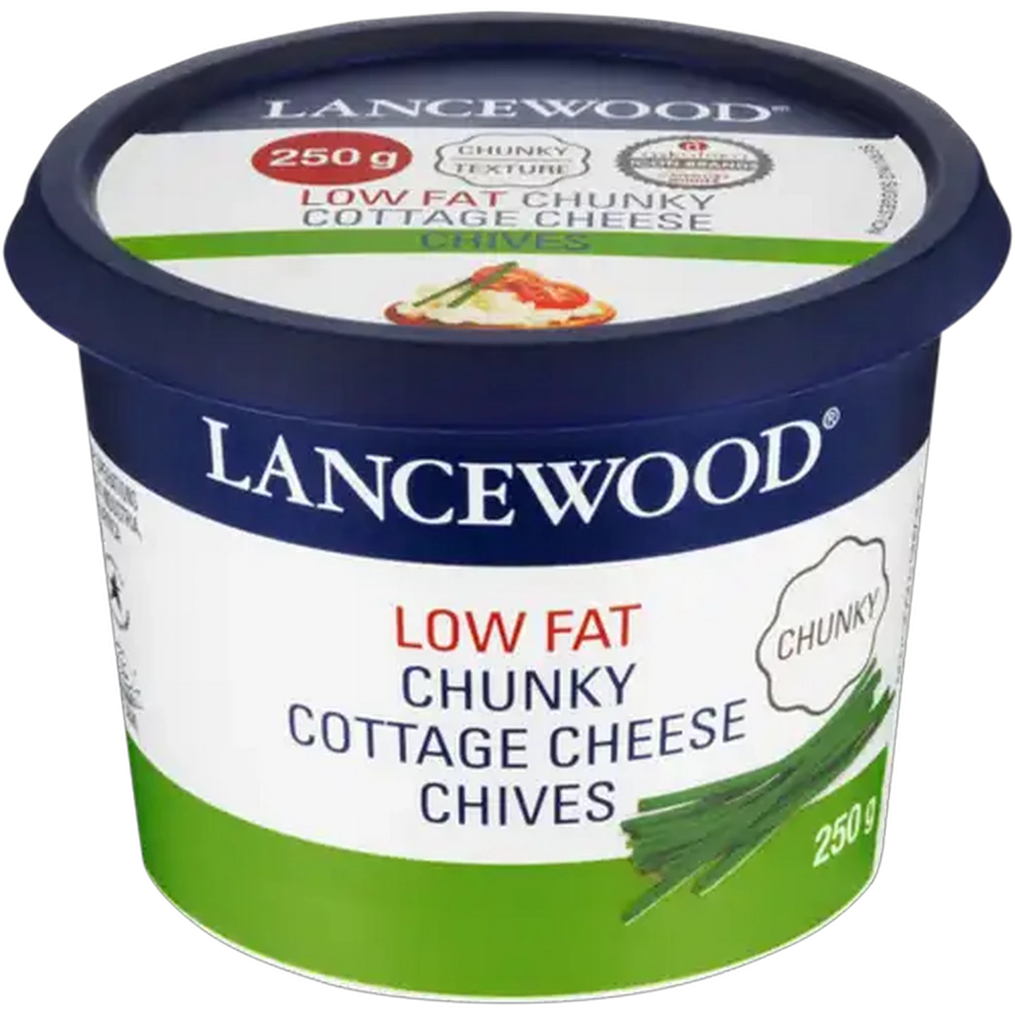 Image of LANCEWOOD Chives Low Fat Chunky Cottage Cheese 250g