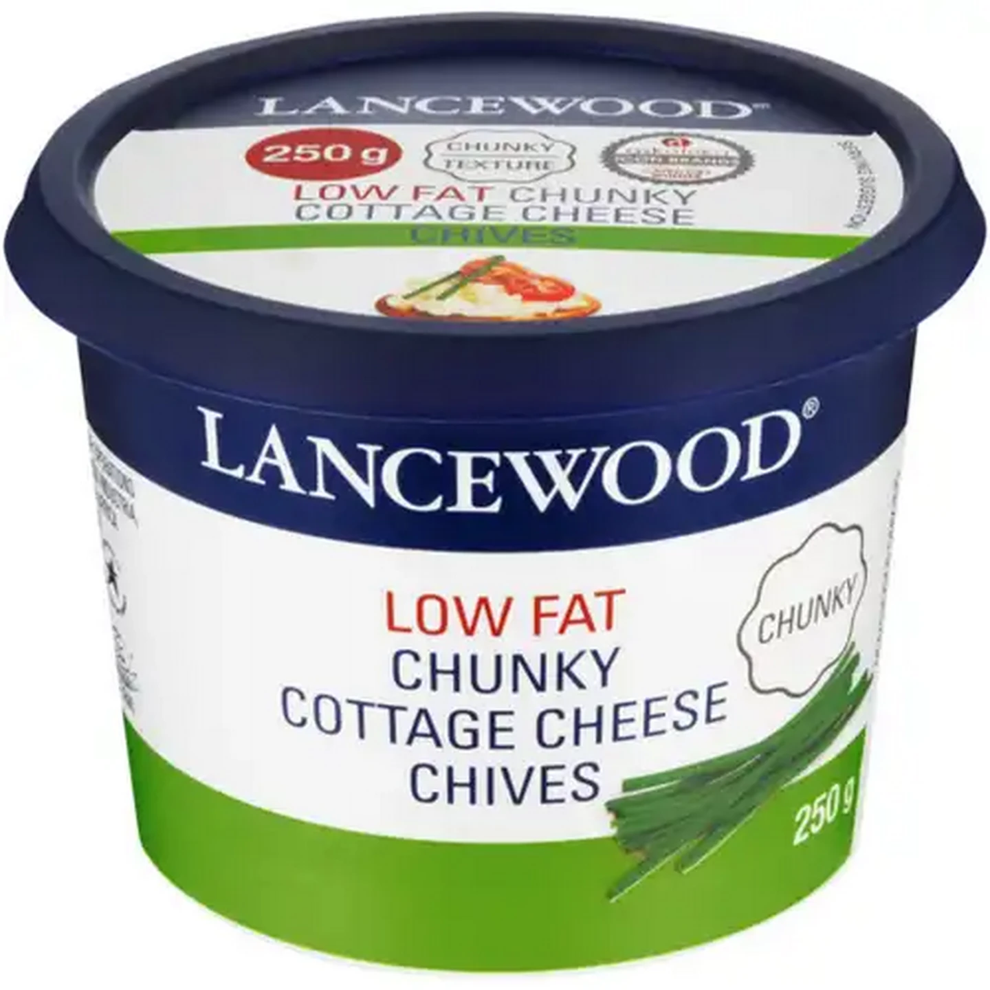 Image of LANCEWOOD Chives Low Fat Chunky Cottage Cheese 250g