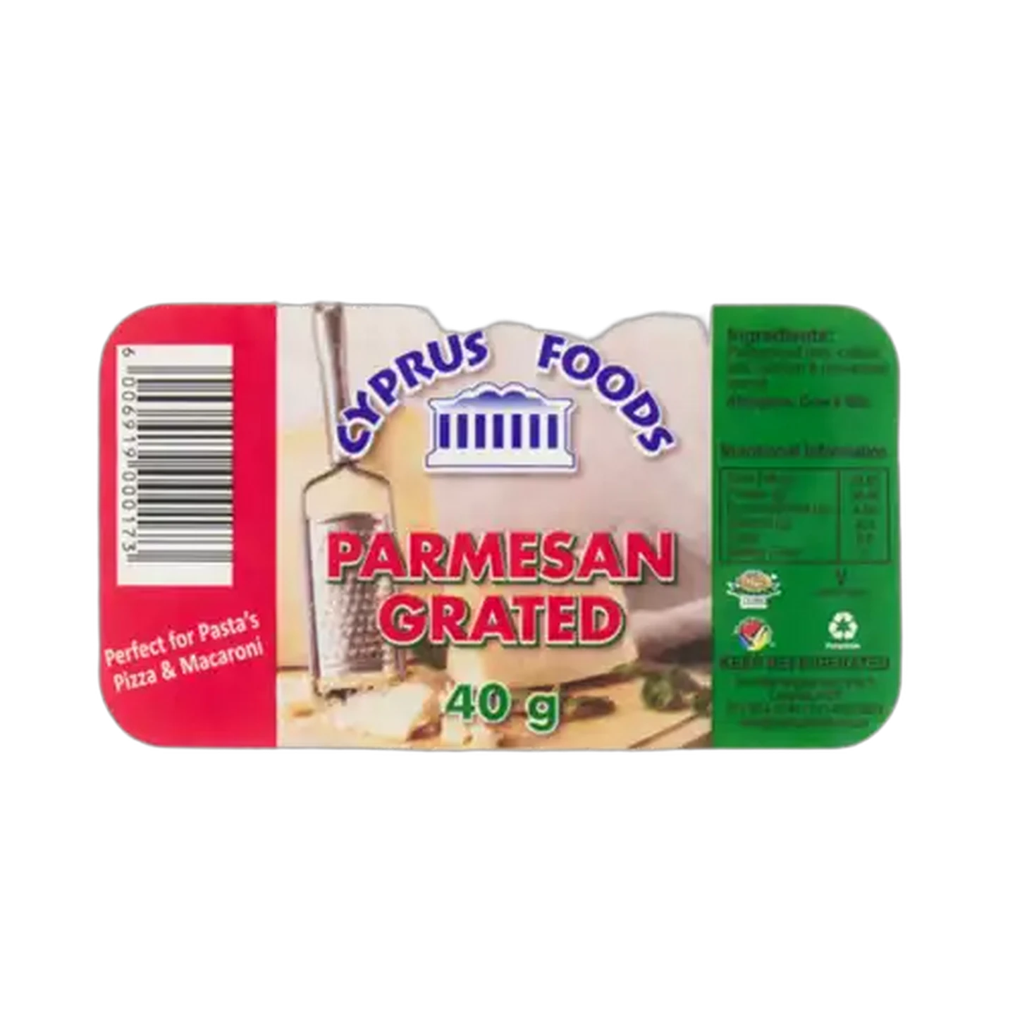 Image of Cyprus Foods Grated Parmesan Cheese 40g