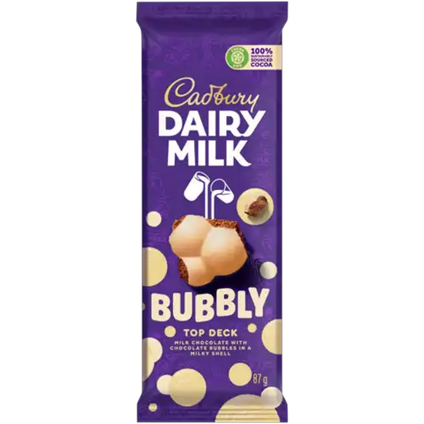 Image of Cadbury Dairy Milk Bubbly Top Deck Chocolate Slab 87g