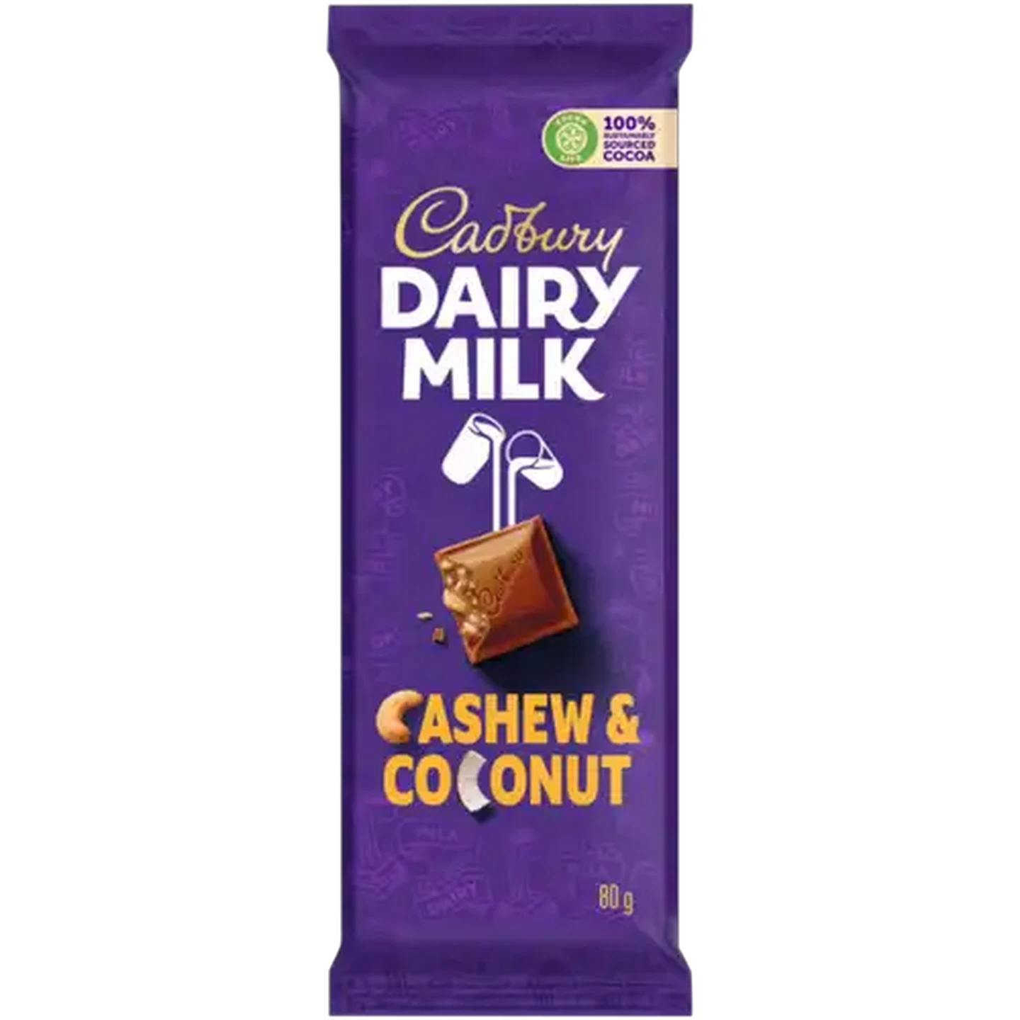 Image of Cadbury Dairy Milk Cashew & Coconut Chocolate Slab 80g