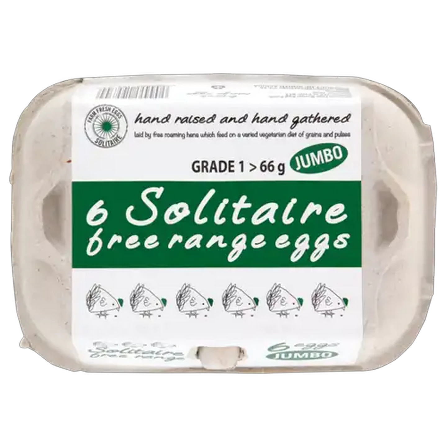 Image of Solitaire Jumbo Free Range Eggs 6 Pack