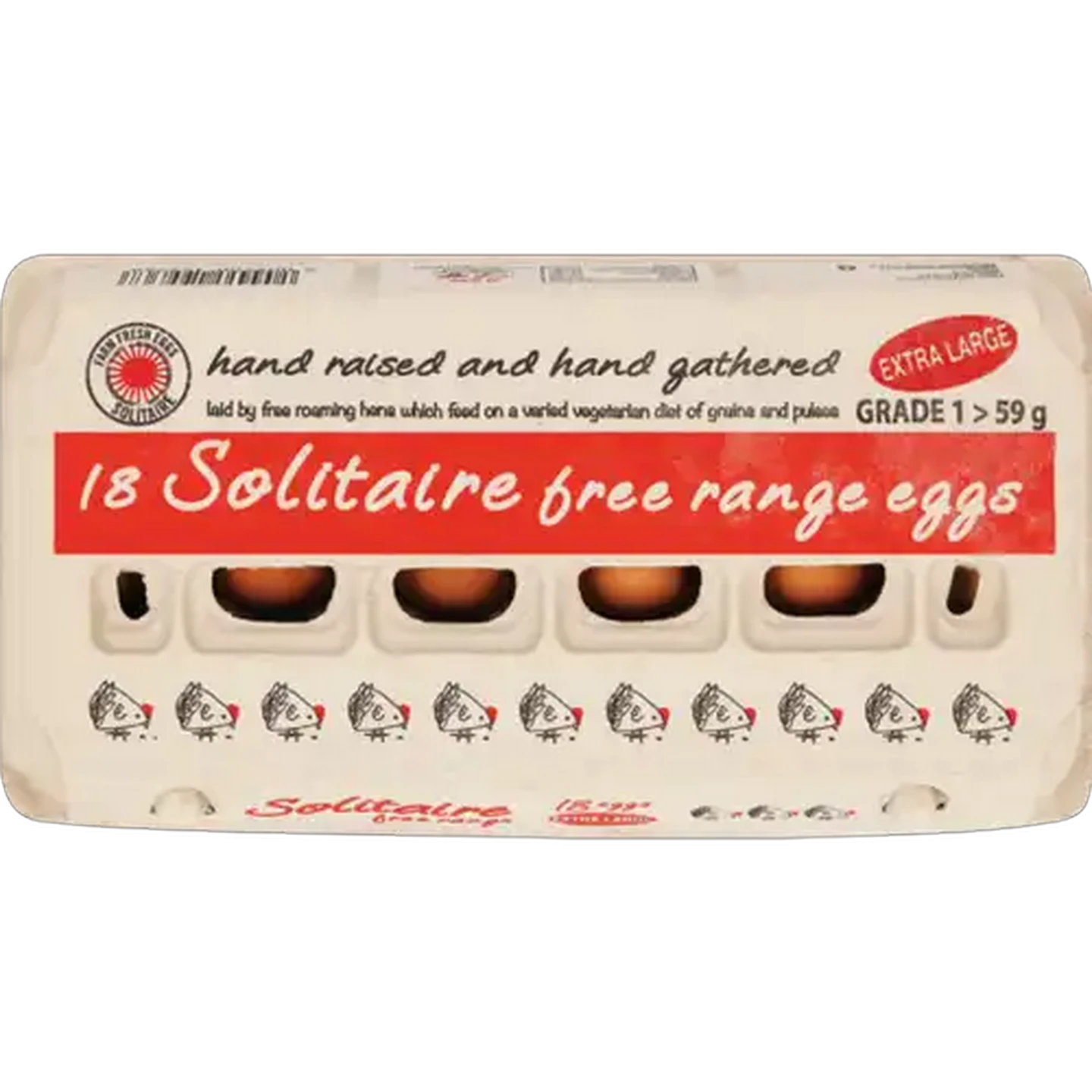 Image of Solitaire Extra Large Free Range Eggs 18 Pack