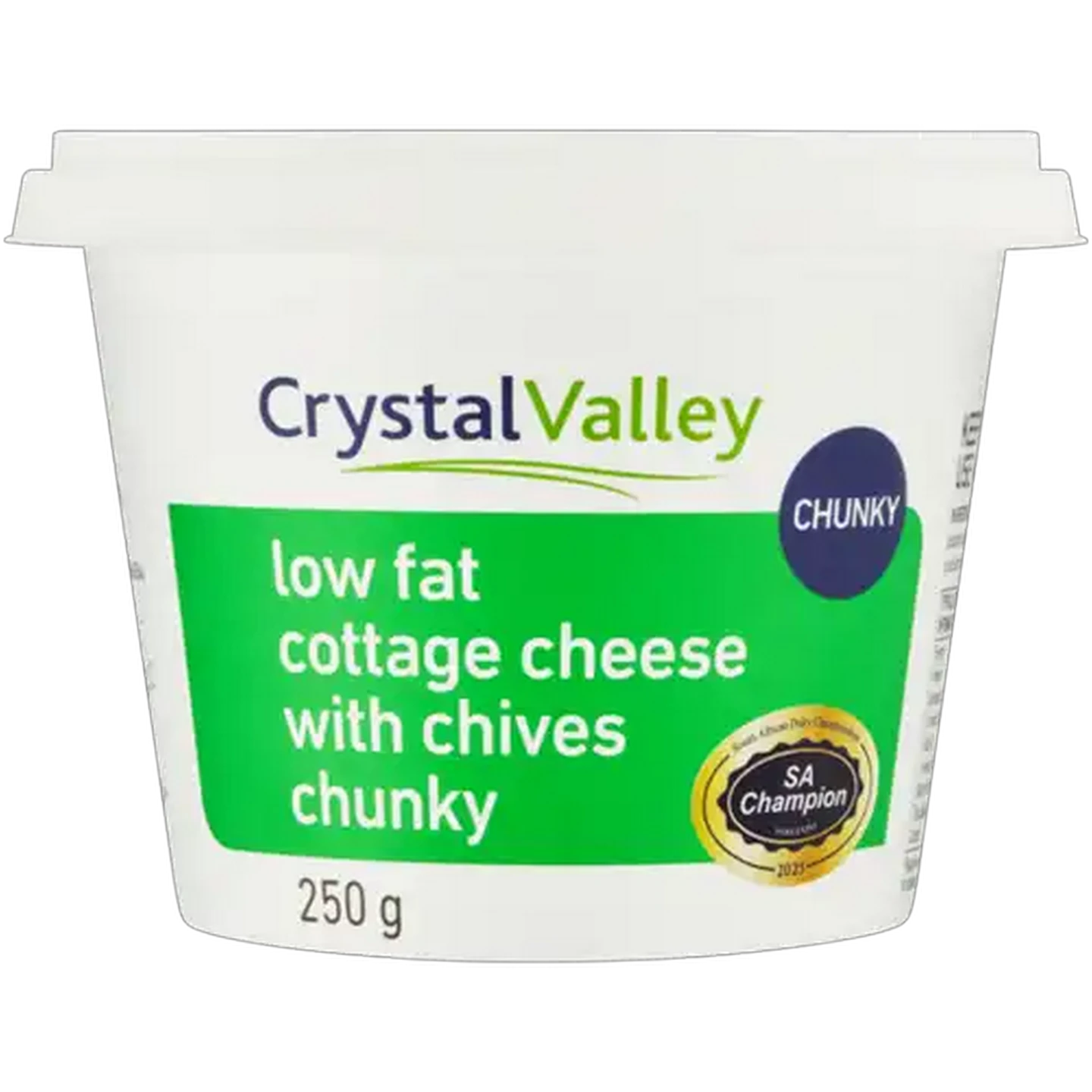 Image of Crystal Valley Low Fat Chunky Cottage Cheese with Chives 250g