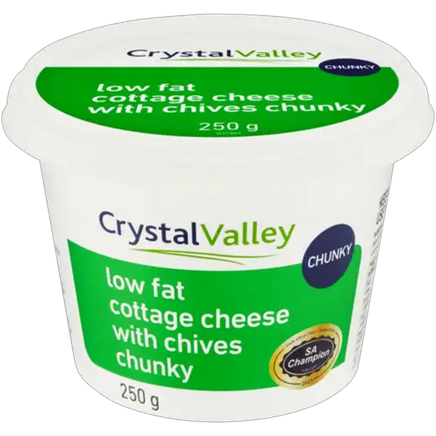 Image of Crystal Valley Low Fat Chunky Cottage Cheese with Chives 250g