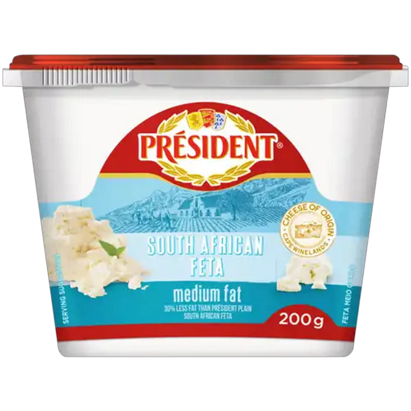 Image of Président Simonsberg Medium Fat Feta Cheese 200g