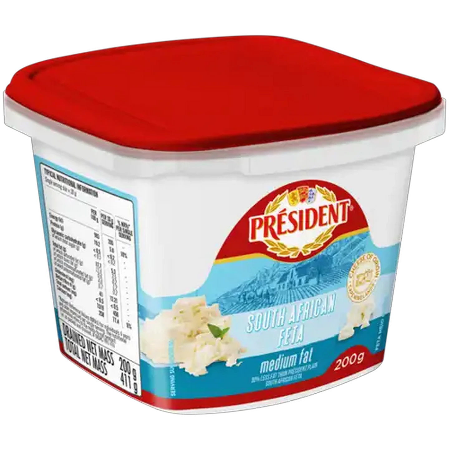 Image of Président Simonsberg Medium Fat Feta Cheese 200g