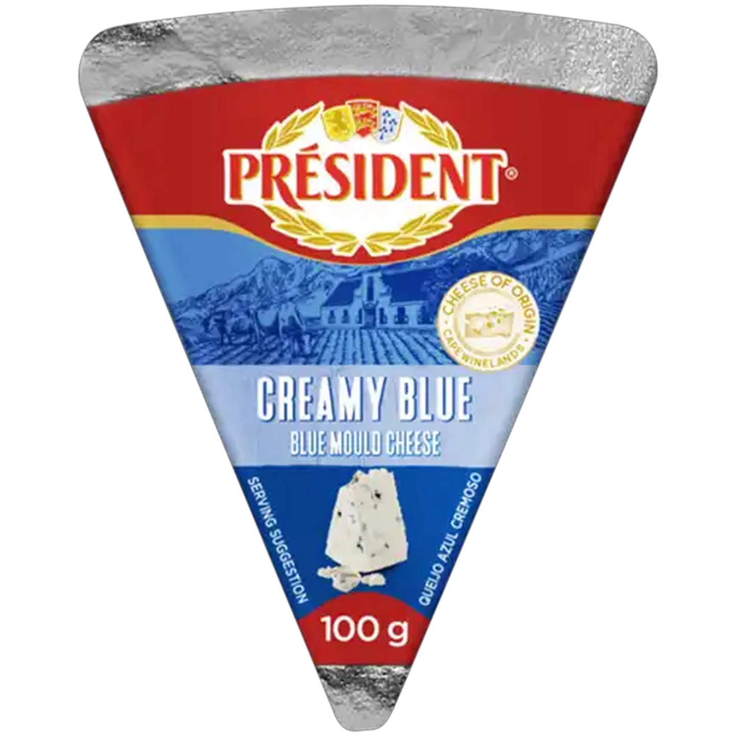 Image of Président Creamy Blue Blue Mould Semi-Hard Cheese Wedge 100g
