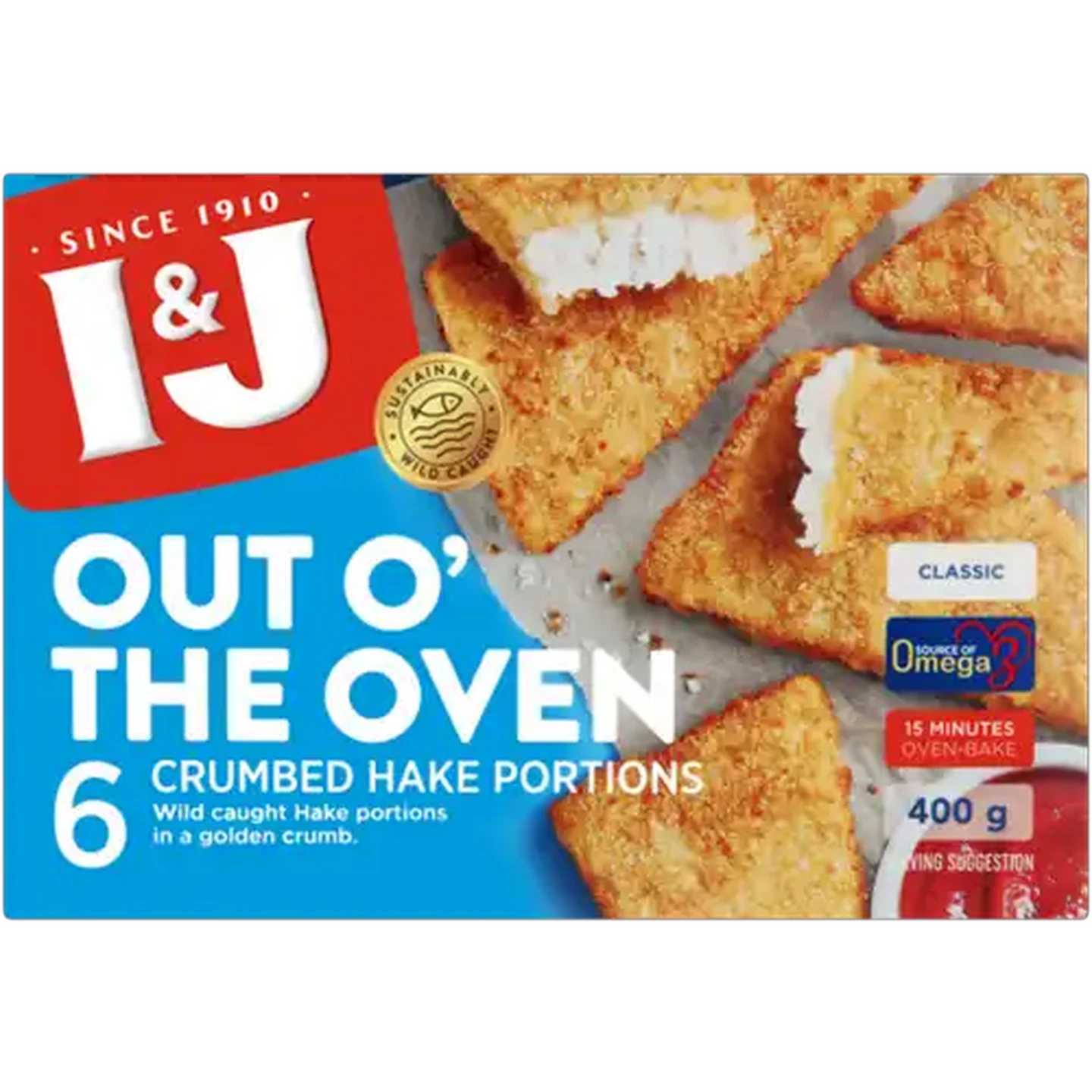 Image of I&J Out O' The Oven Frozen Classic Crumbed Fish 400g