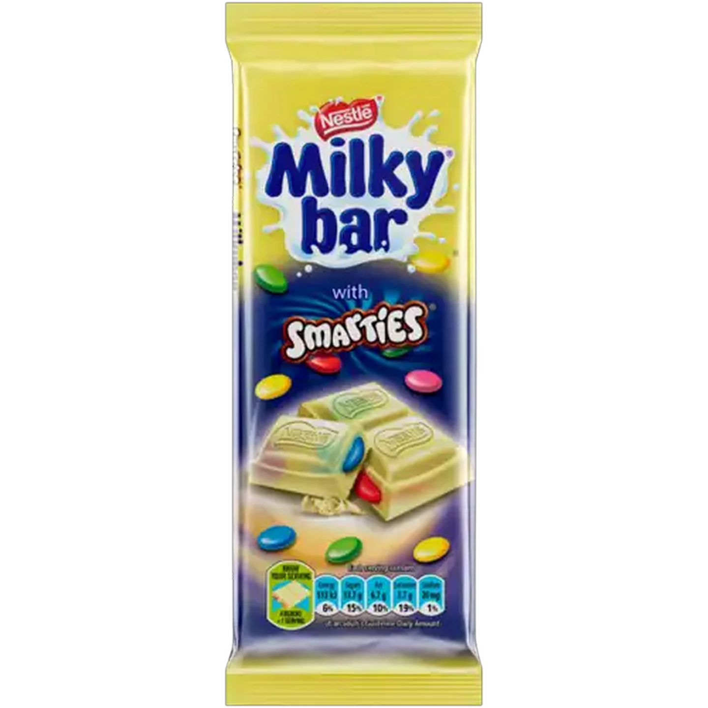 Image of Milky Bar Smarties Chocolate Slab 80g