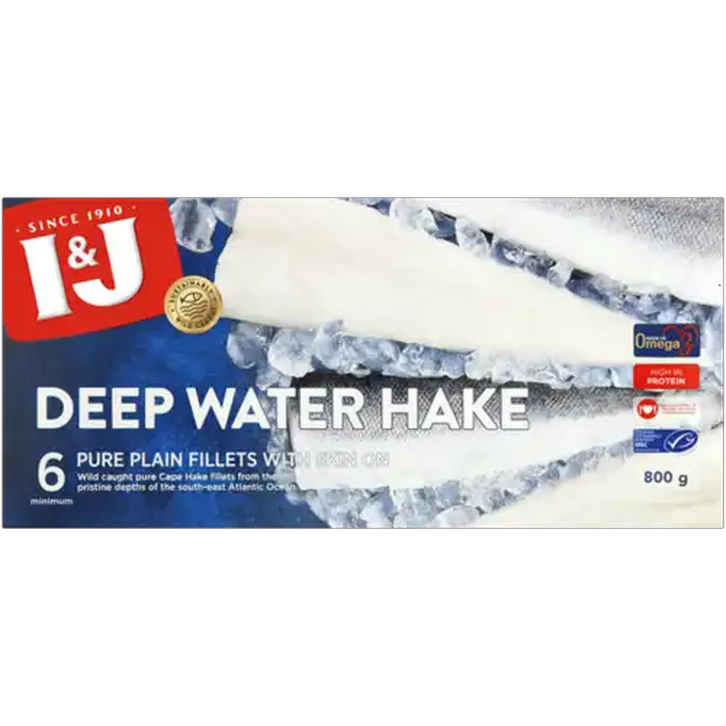 Image of I&J Frozen Deep Water Hake Fillets 800g