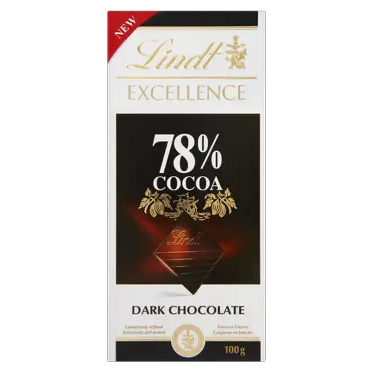 Image of Lindt Excellence 78% Cocoa Dark Chocolate Slab 100g