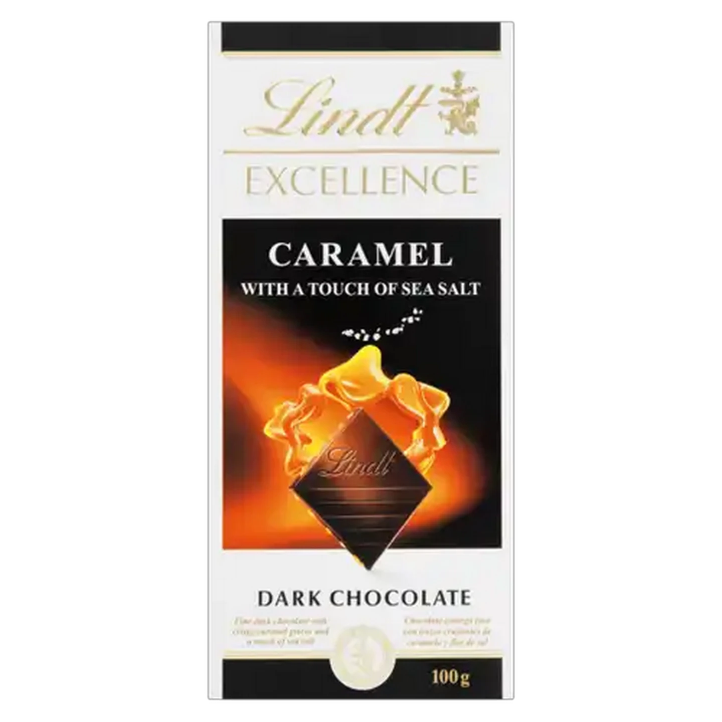 Image of Lindt Excellence Caramel With A Touch Of Salt Dark Chocolate Slab 100g