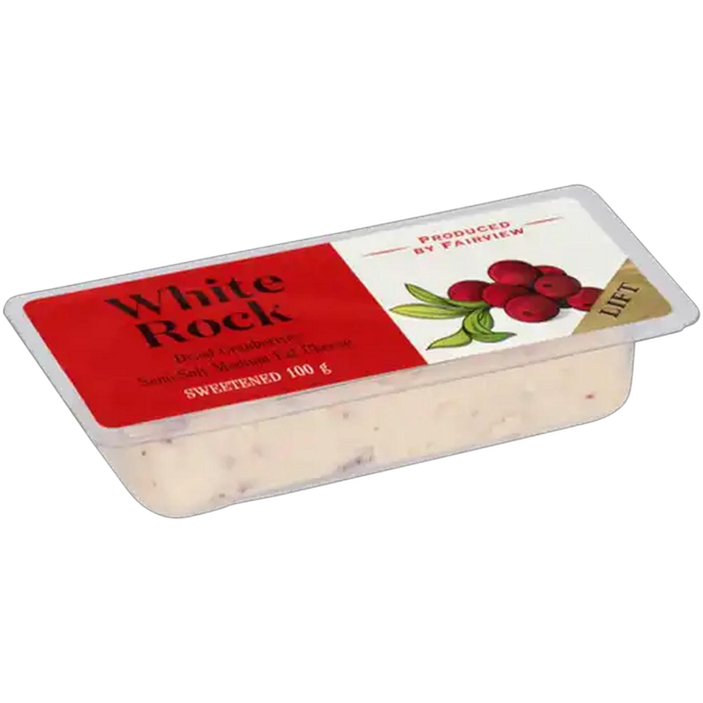 Image of Fairview White Rock Semi-Soft Medium Fat Cheese with Dried Cranberries 100g