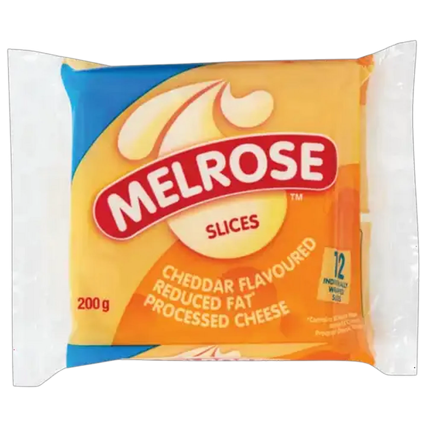 Image of Melrose Slices Cheddar Flavoured Reduced Fat Processed Cheese Slices 200g