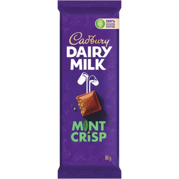 Cadbury Dairy Milk Mint Crisp Chocolate Slab 80g