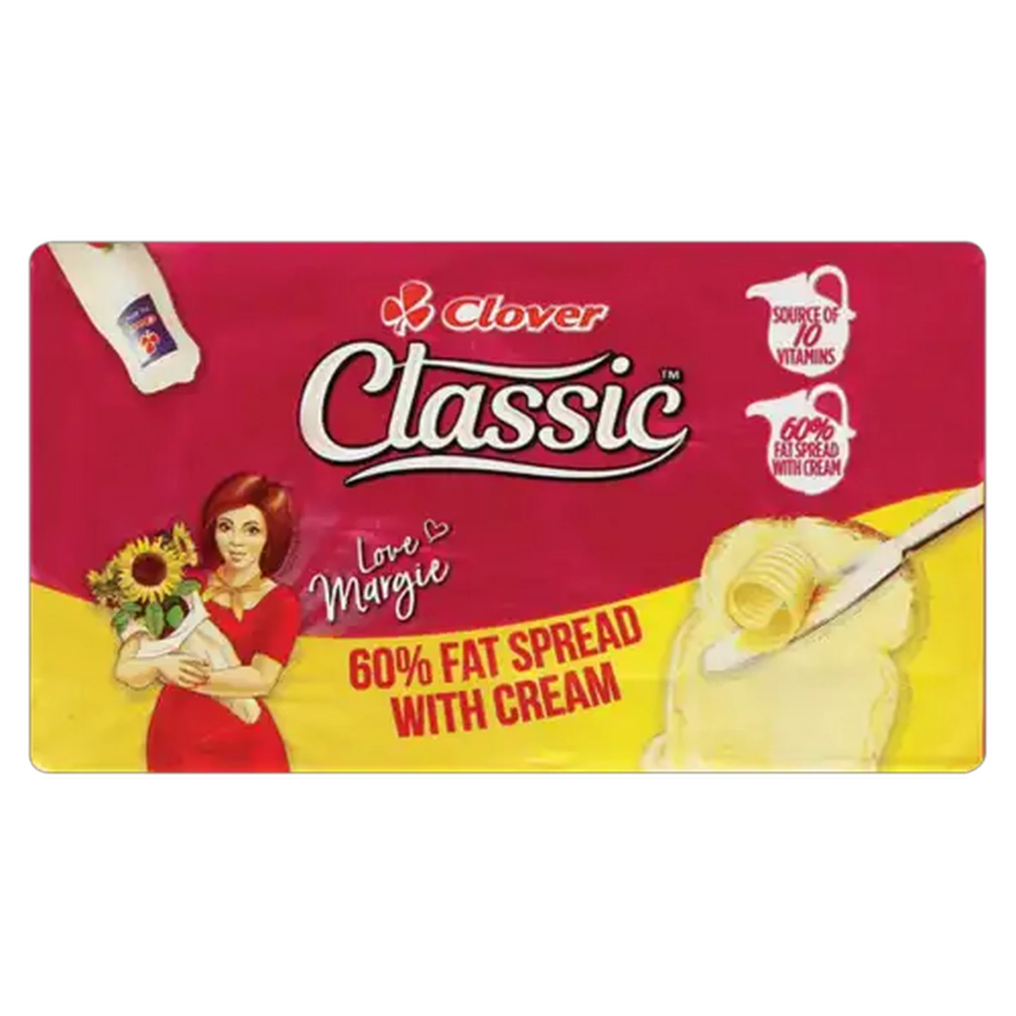 Image of Clover Classic 60% Fat Spread With Cream Brick 500g