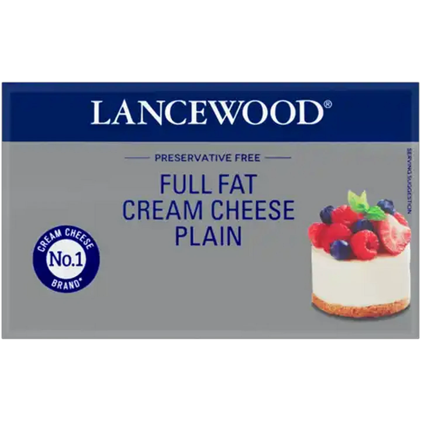 Image of LANCEWOOD Plain Full Fat Cream Cheese 250g