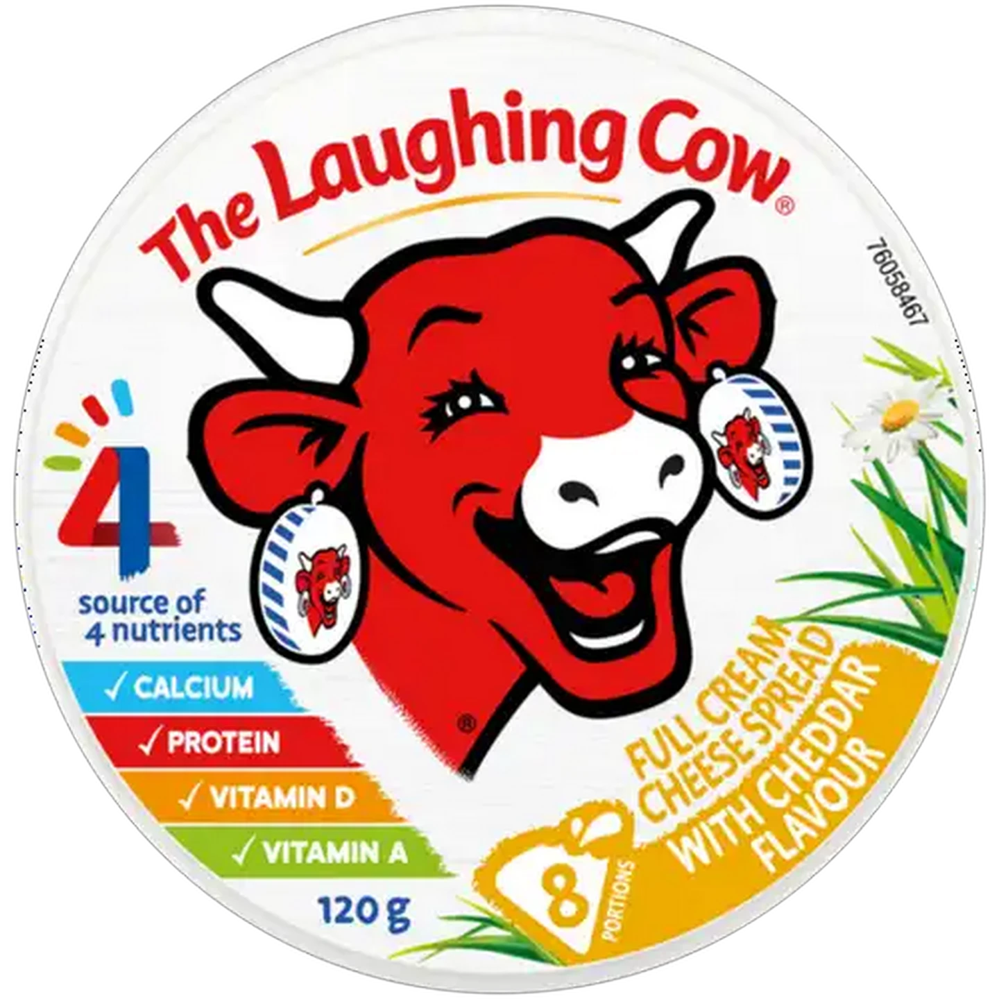 Image of The Laughing Cow Cheddar Flavour Full Fat Cheese Spread 8 Pack