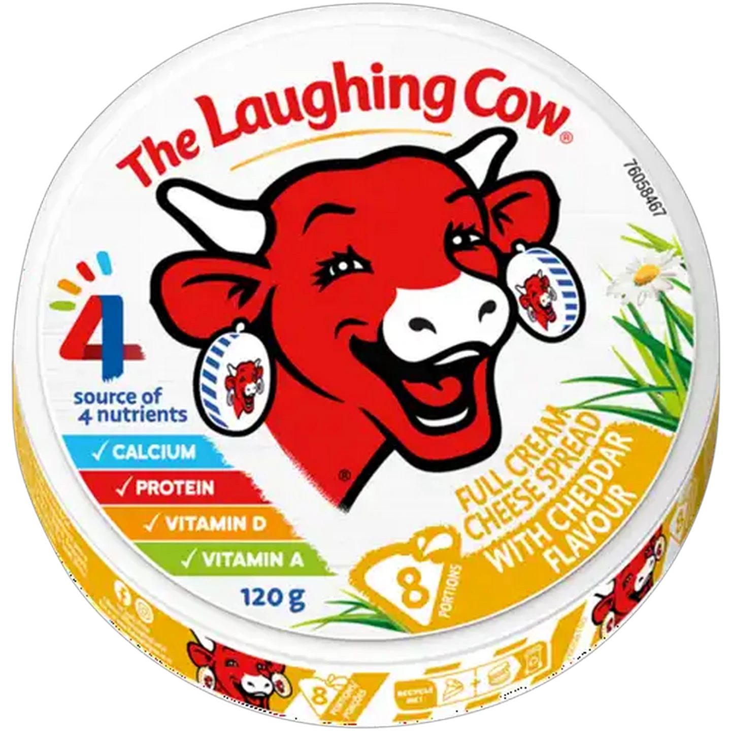 Image of The Laughing Cow Cheddar Flavour Full Fat Cheese Spread 8 Pack