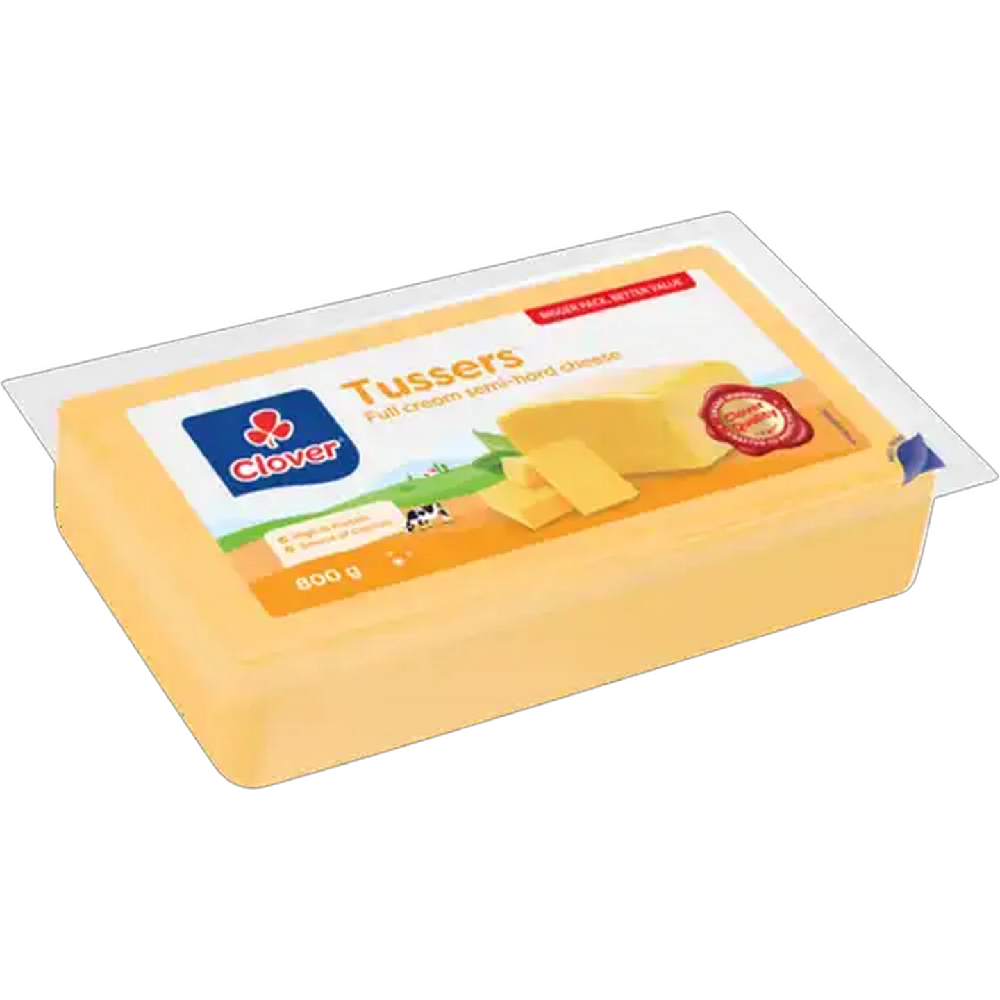Image of Clover Tussers Full Cream Semi-Hard Cheese 800g