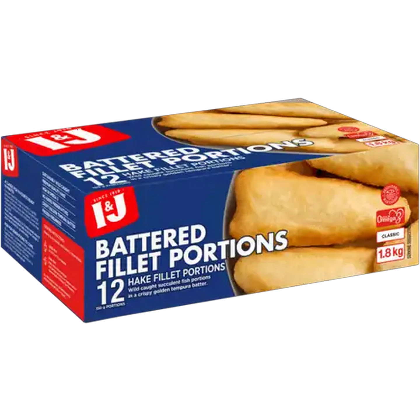 Image of I&J Frozen Battered Hake Fillet Portions 1.8kg