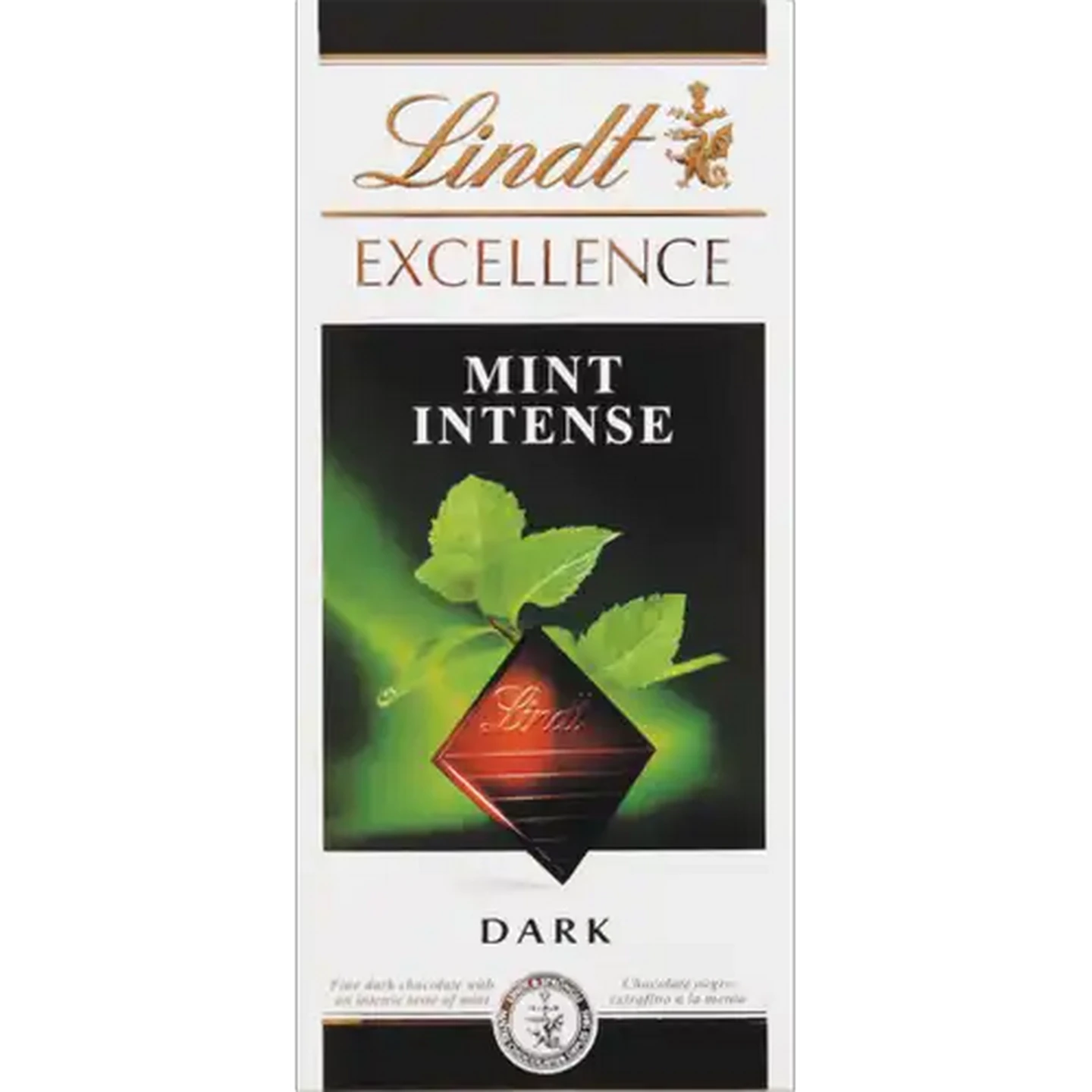 Image of Lindt Excellence Intense Mint Chocolate Slab 100g