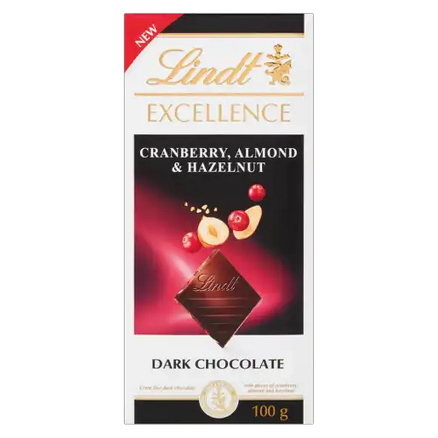 Image of Lindt Excellence Cranberry, Almond & Hazelnut Dark Chocolate Slab 100g